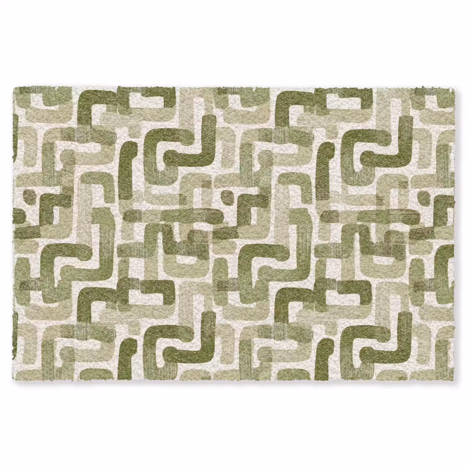 Modern - Grafisch - Groen Vloerkleed Rechthoek klein 1091 -3d