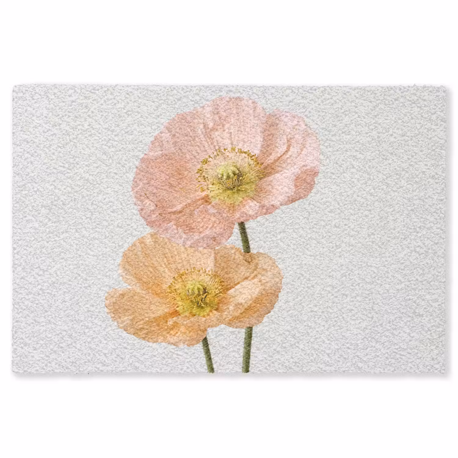 Papavers - Botanisch - Roze Vloerkleed Rechthoek klein -3d