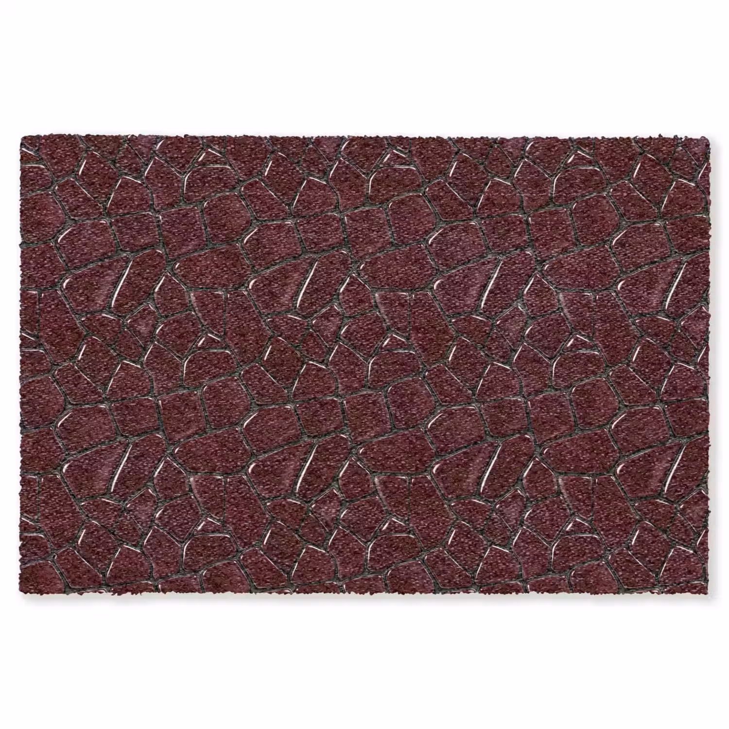 Mozaïek - Tegel - Bordeauxrood Vloerkleed Rechthoek klein 1091 -3d