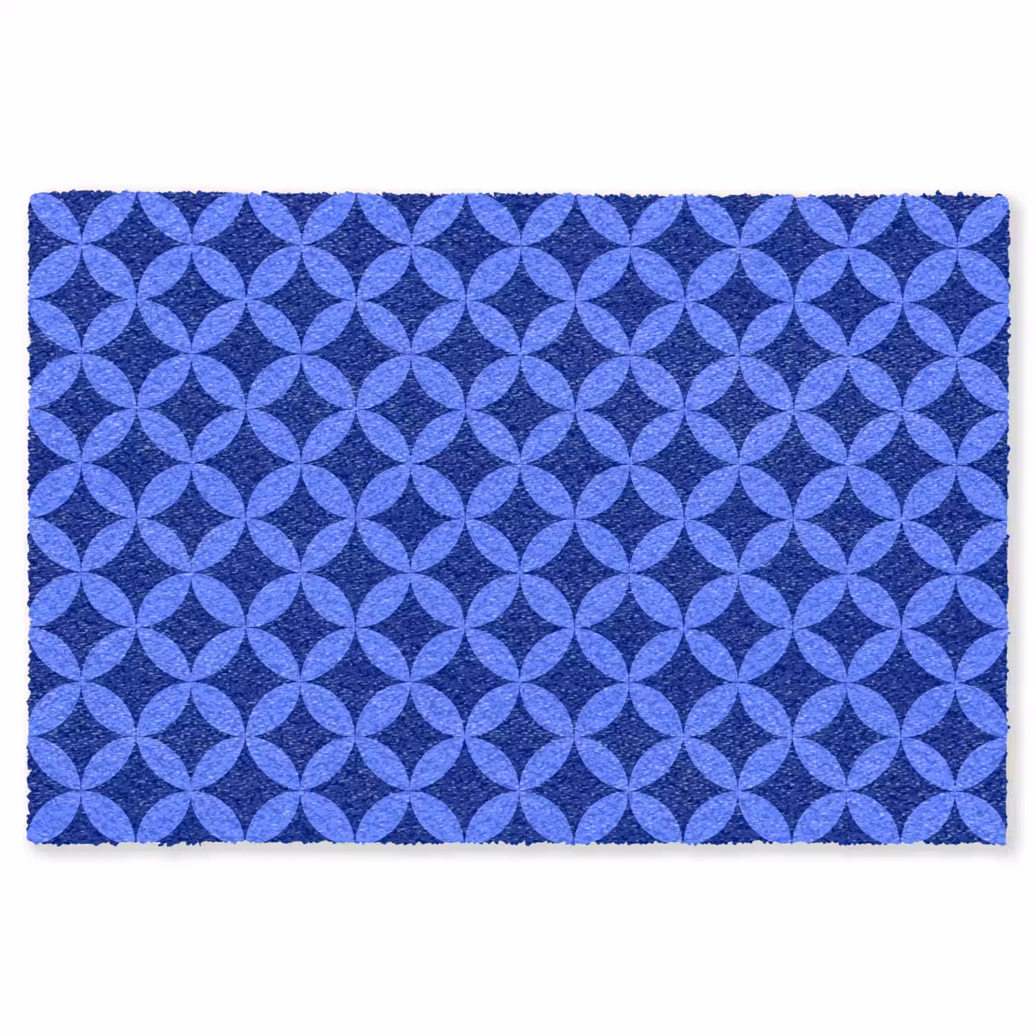 Patroon - Blauw Vloerkleed Rechthoek klein -3d