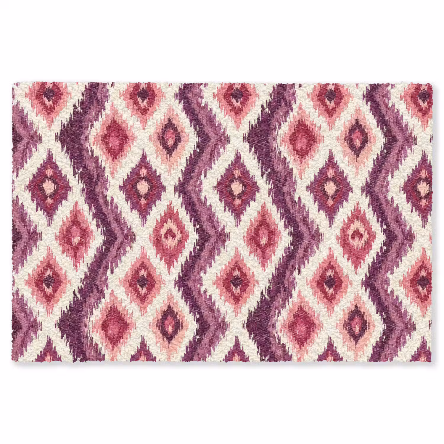 Patroon - Paars - Zigzag Vloerkleed Rechthoek klein 1091 -3d