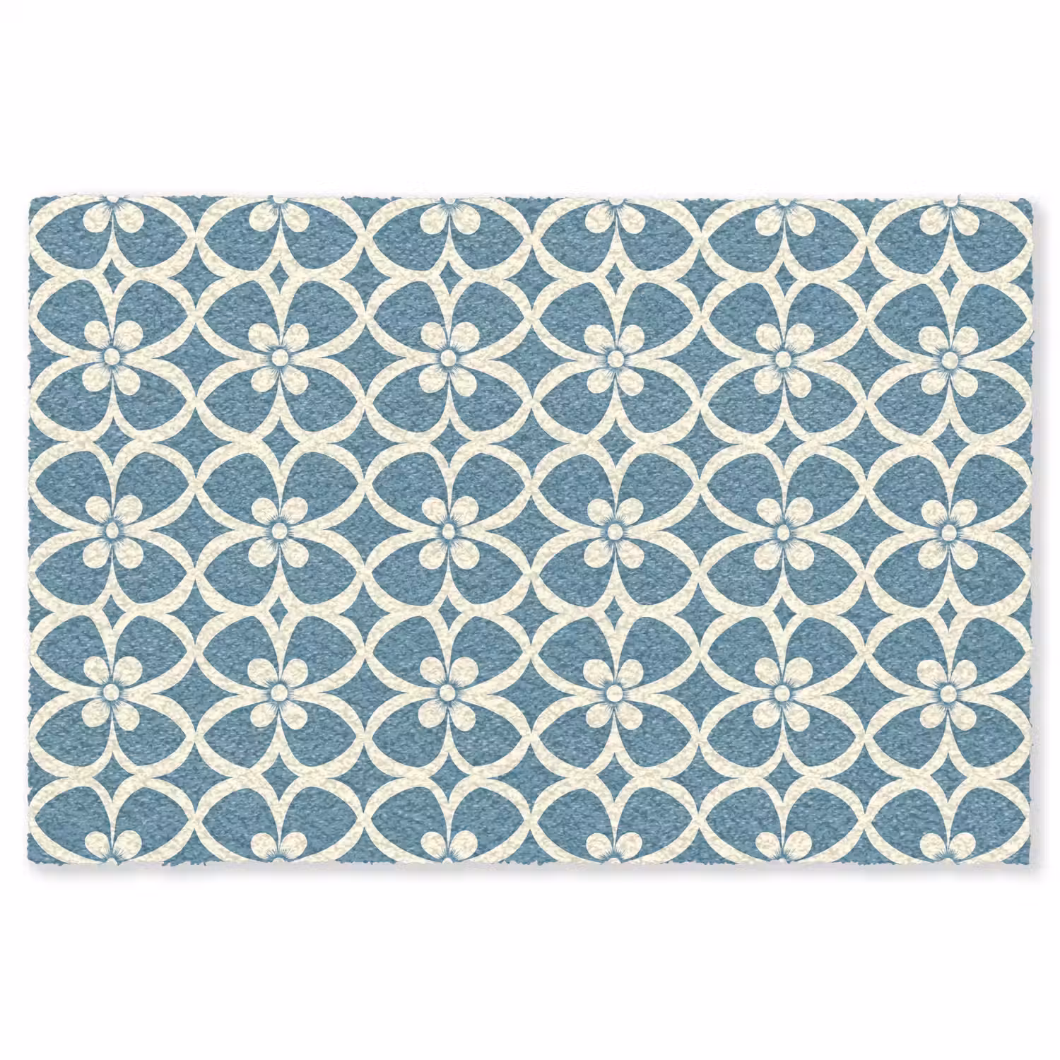 Patroon - Symmetrisch - Blauw Vloerkleed Rechthoek klein 1091 -3d