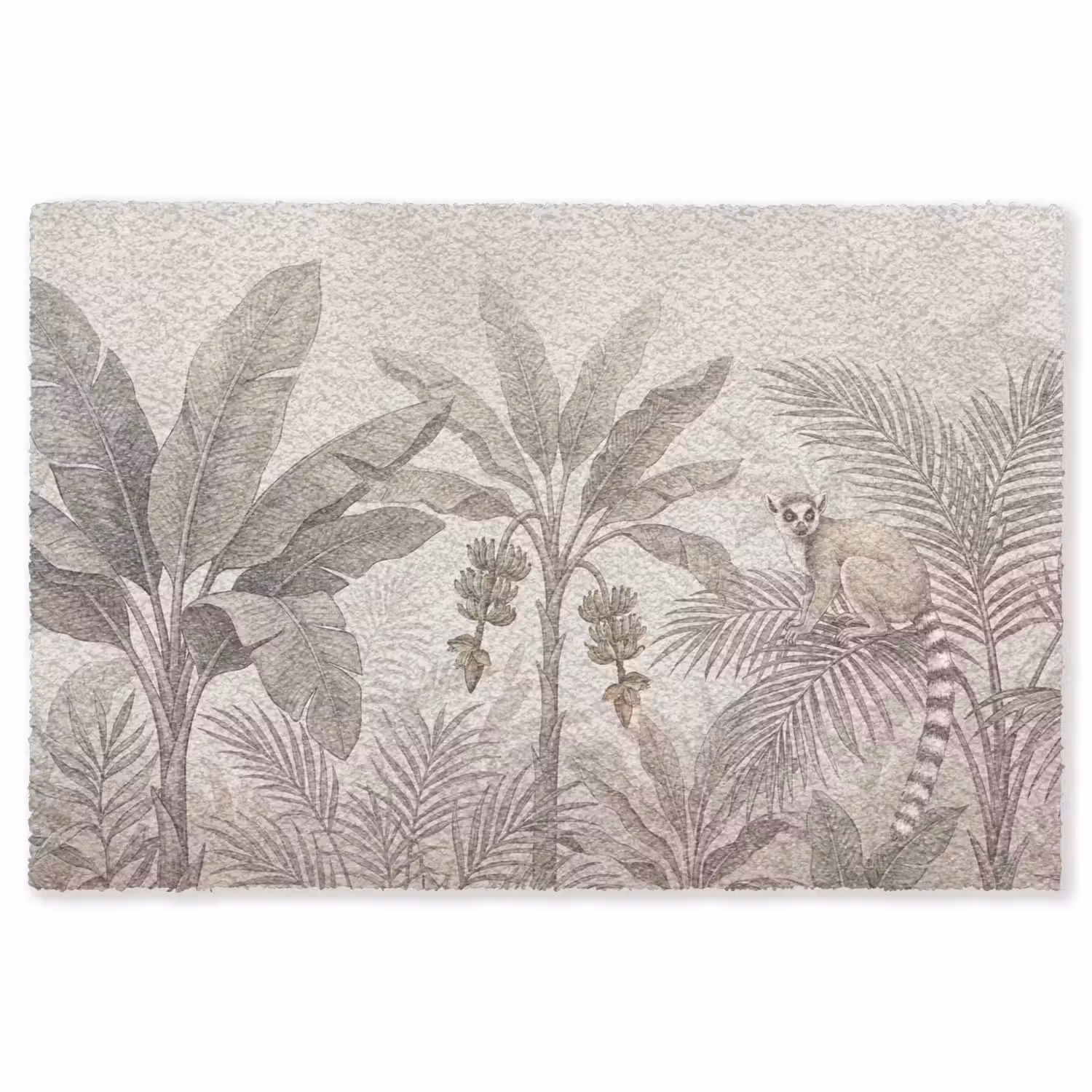 Natuur - Jungle - Ringstaartmaki - Bruin Vloerkleed Rechthoek klein -3d