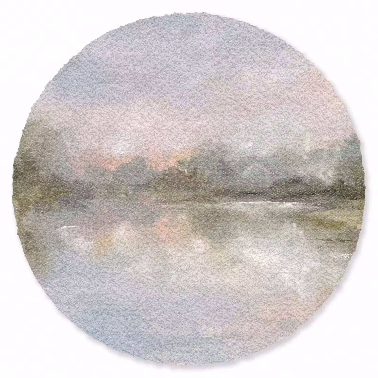 Teppich - Natur – Landschaft – Abstrakt – Wasser – Grün - Natuur - Landschap - Abstract - Water - Groen Vloerkleed Rond klein