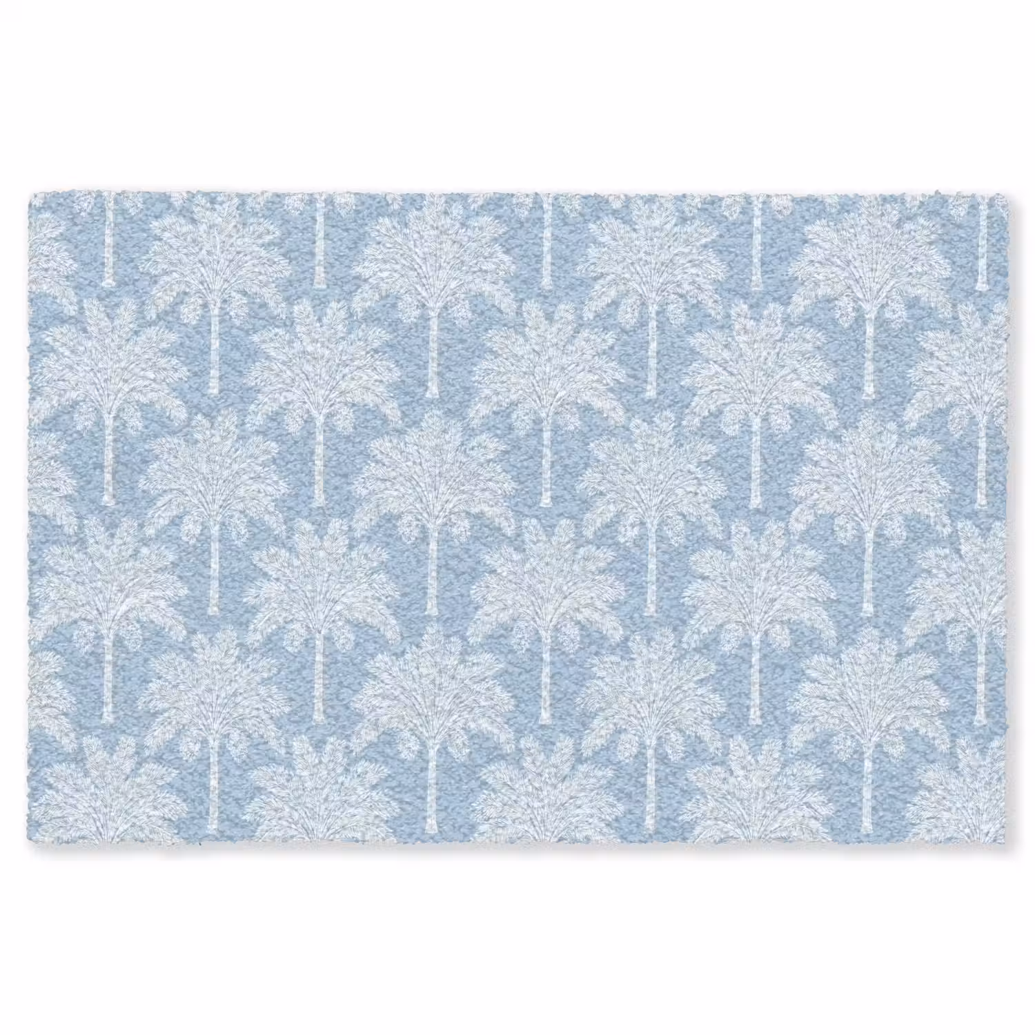 Palmboom - Modern - Blauw Vloerkleed Rechthoek klein 1091 -3d