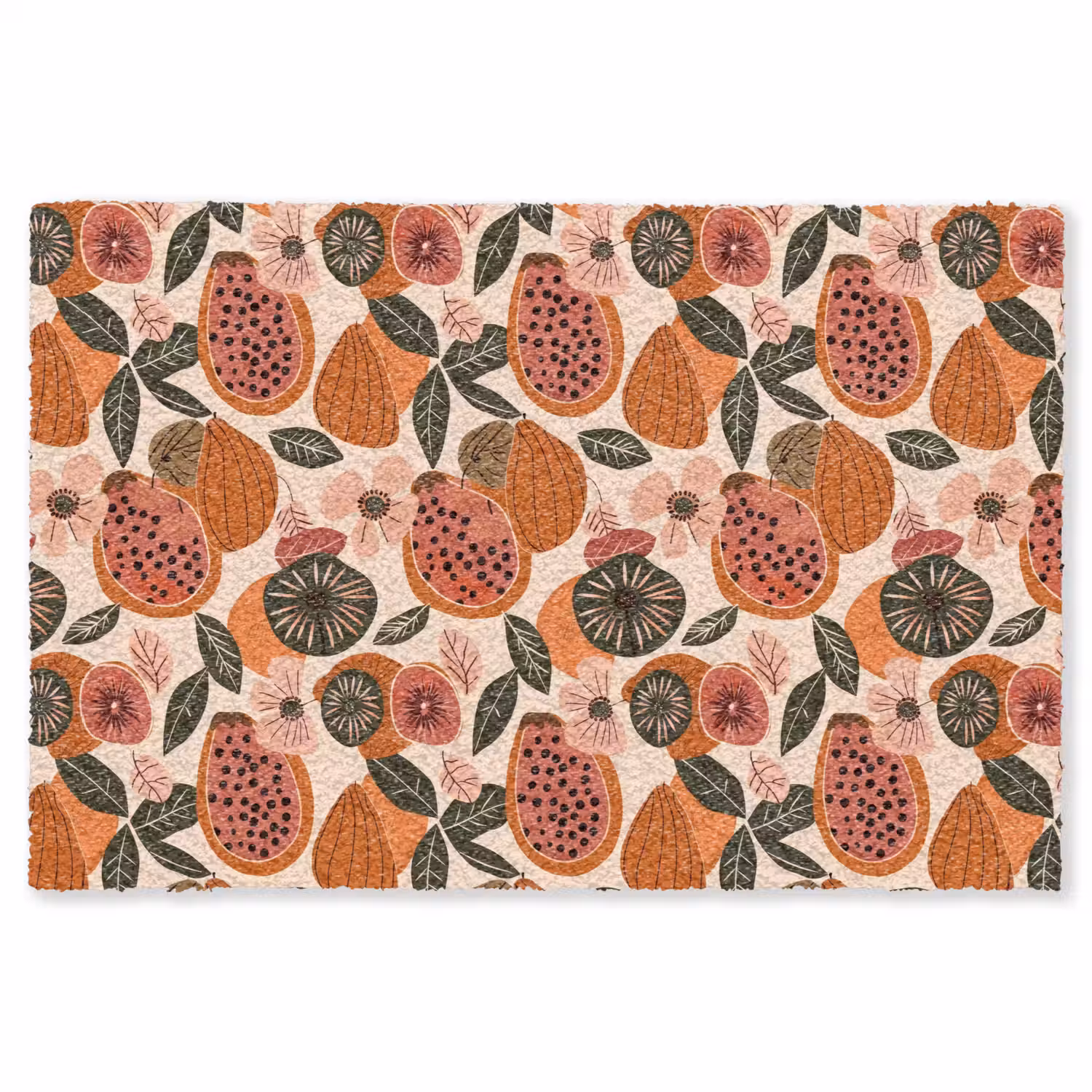 Papaja - Bloesem - Oranje Vloerkleed Rechthoek klein 1091 -3d