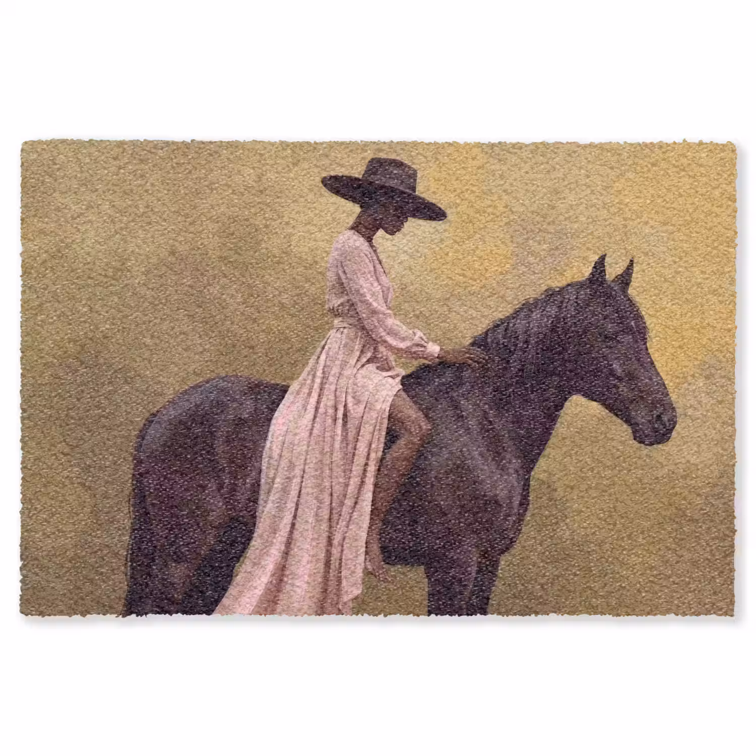 Paard - Klassiek - Oker Vloerkleed Rechthoek klein -3d