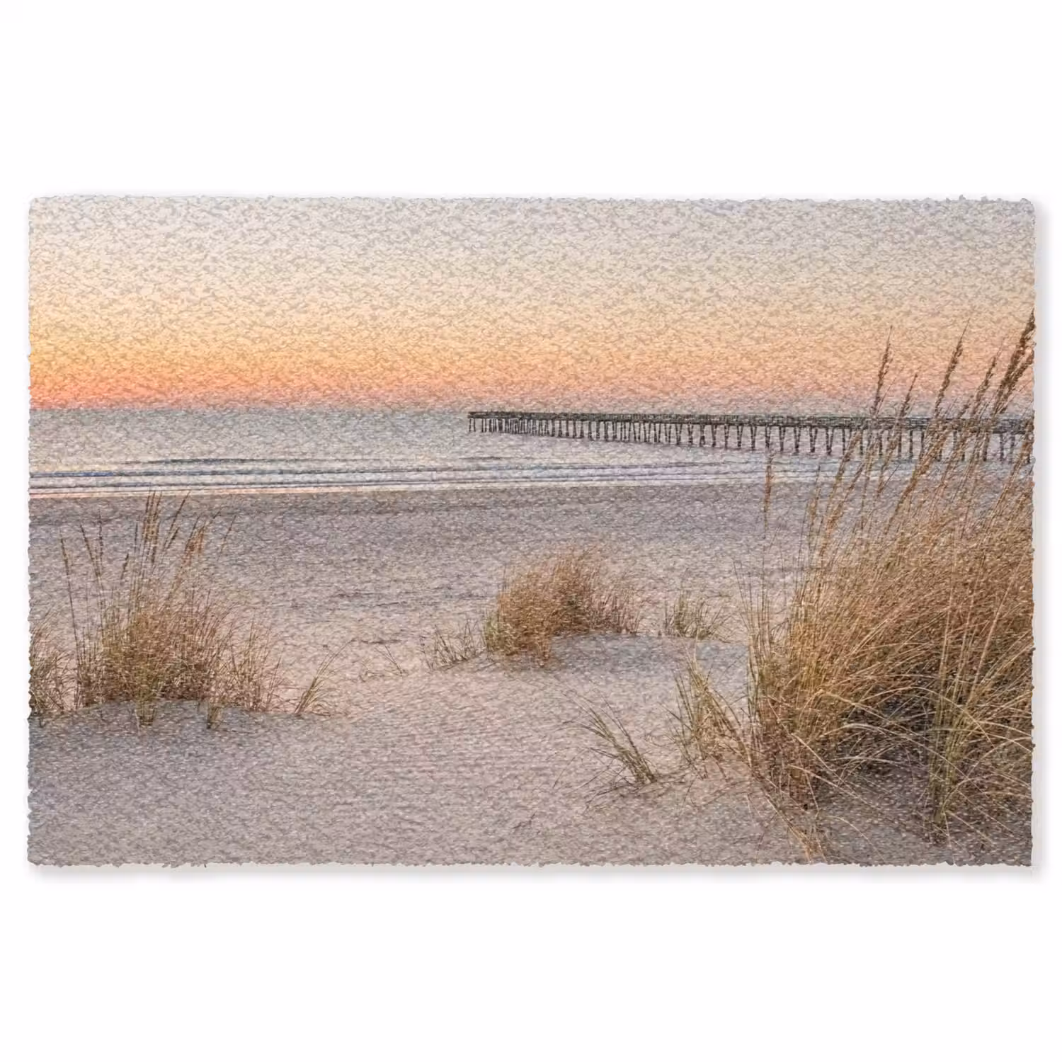 Pier - Zonsondergang - Strand Vloerkleed Rechthoek klein -3d
