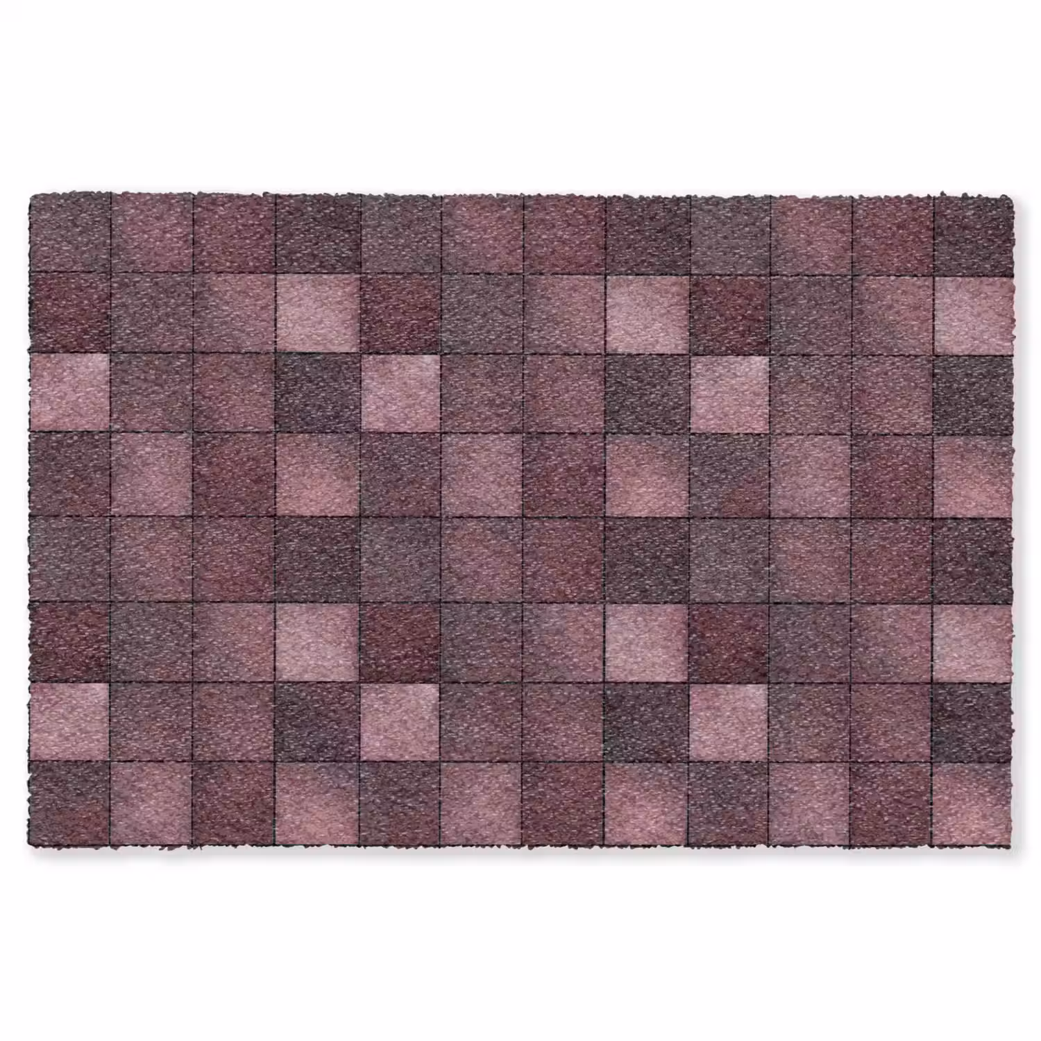 Vierkant - Tegel - Patroon - Paars Vloerkleed Rechthoek klein 1091 -3d