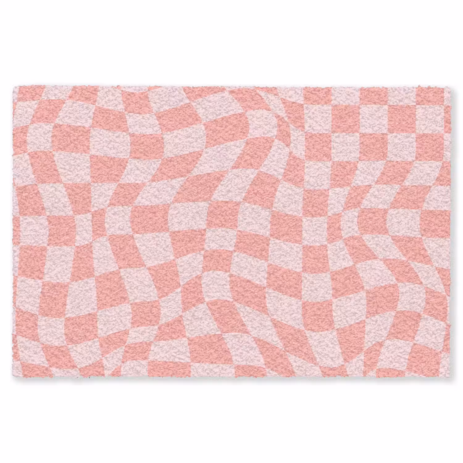 Hokjes patroon - Roze - Golvende lijnen Vloerkleed Rechthoek klein -3d