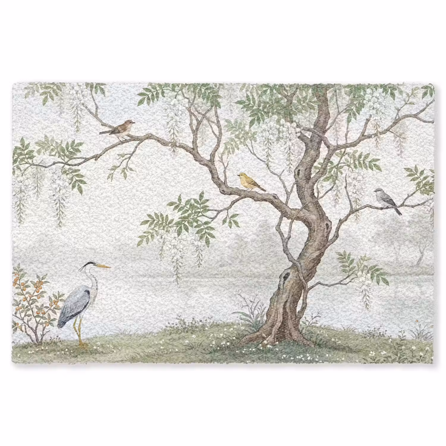 Reiger - Landschap - Groen Vloerkleed Rechthoek klein -3d