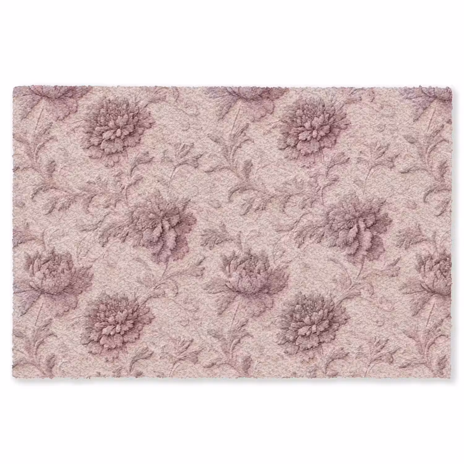 Reliëf - Pioenrozen - Roze Vloerkleed Rechthoek klein 1091 -3d