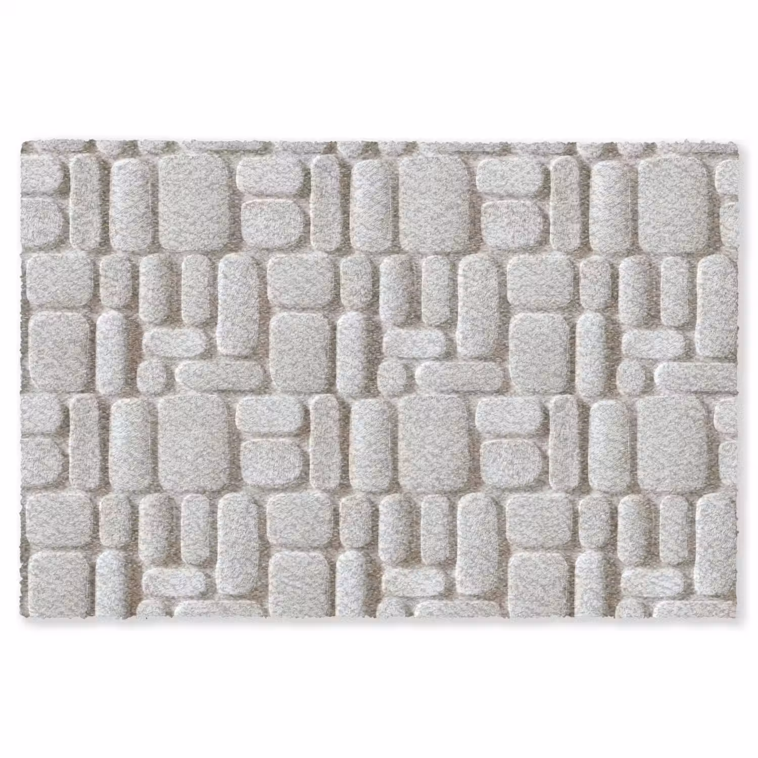 Reliëf - Structuur - Wit Vloerkleed Rechthoek klein 1091 -3d