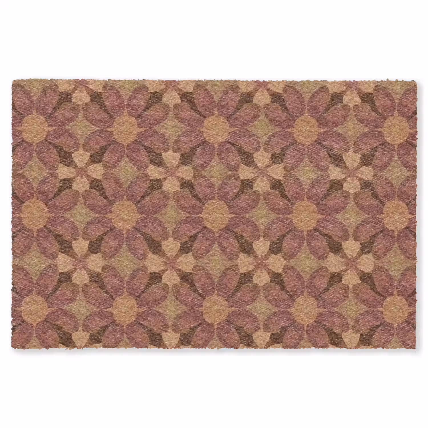 Retro - Bloemen - Bruin Vloerkleed Rechthoek klein 1091 -3d