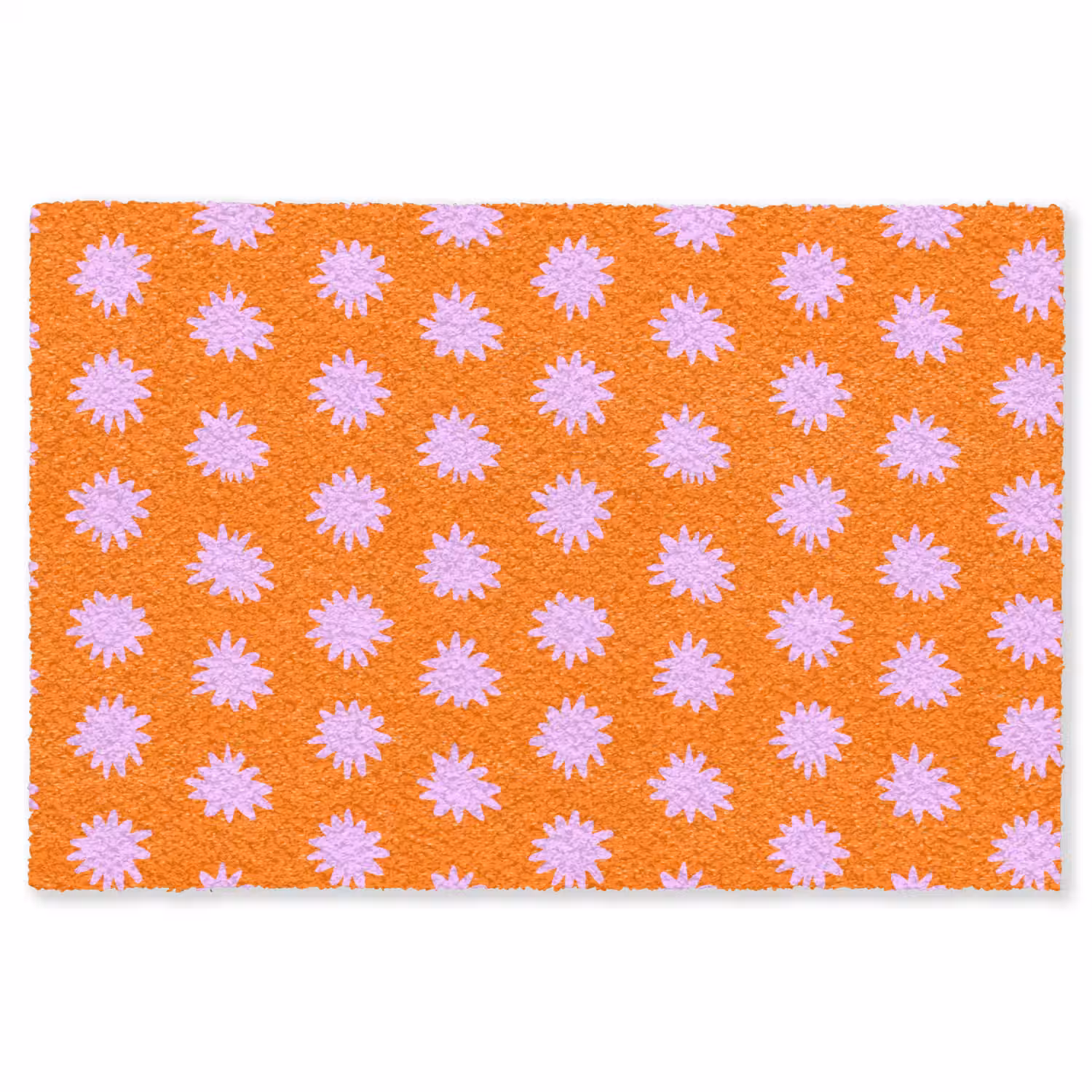 Retro - Bloemen - Oranje Vloerkleed Rechthoek klein 1091 -3d