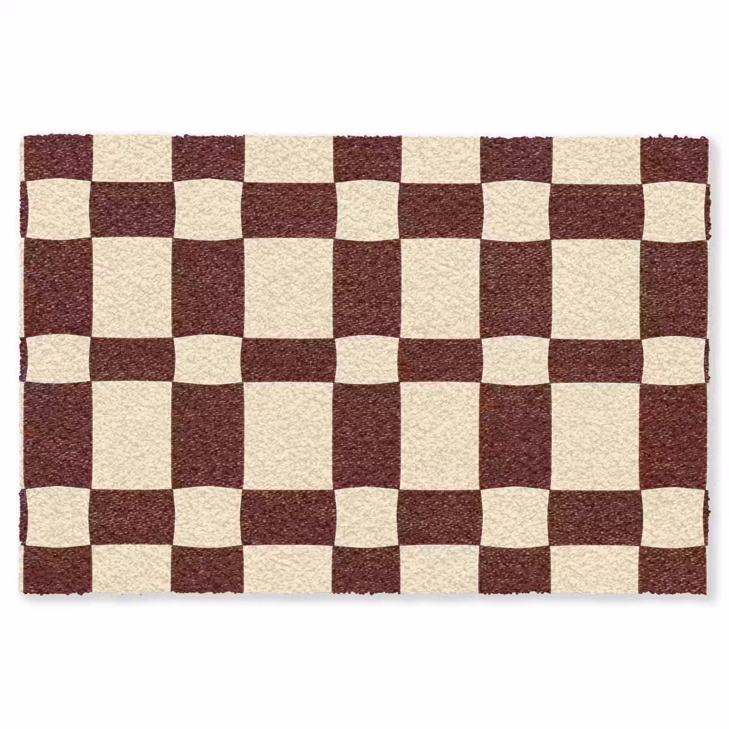 Retro - Patroon - Bruin Vloerkleed Rechthoek klein 1091 -3d