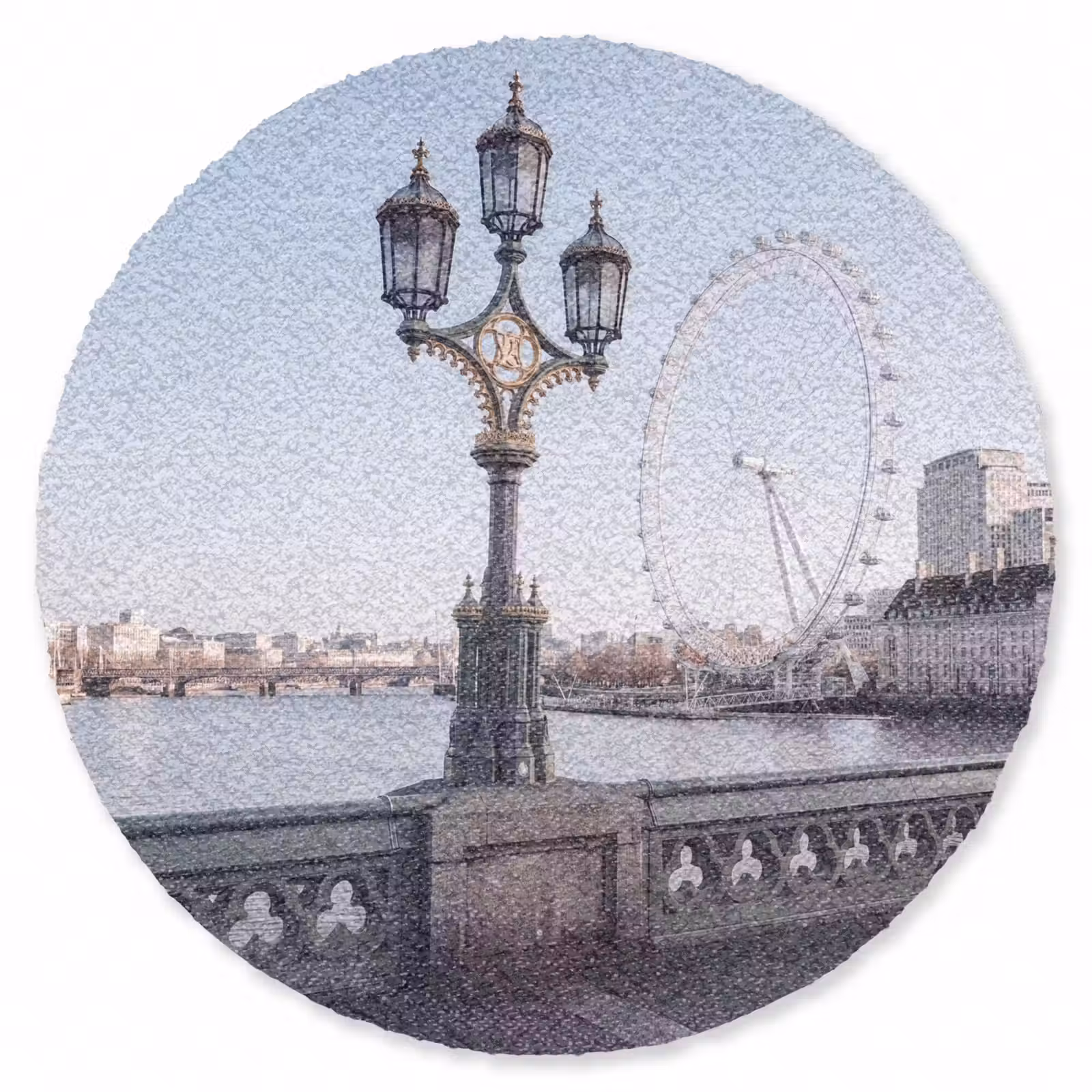Teppich - Riesenrad – London – Stadt – Architektur – Brücke - Reuzenrad - Londen - Stad - Architectuur - Brug Vloerkleed Rond klein