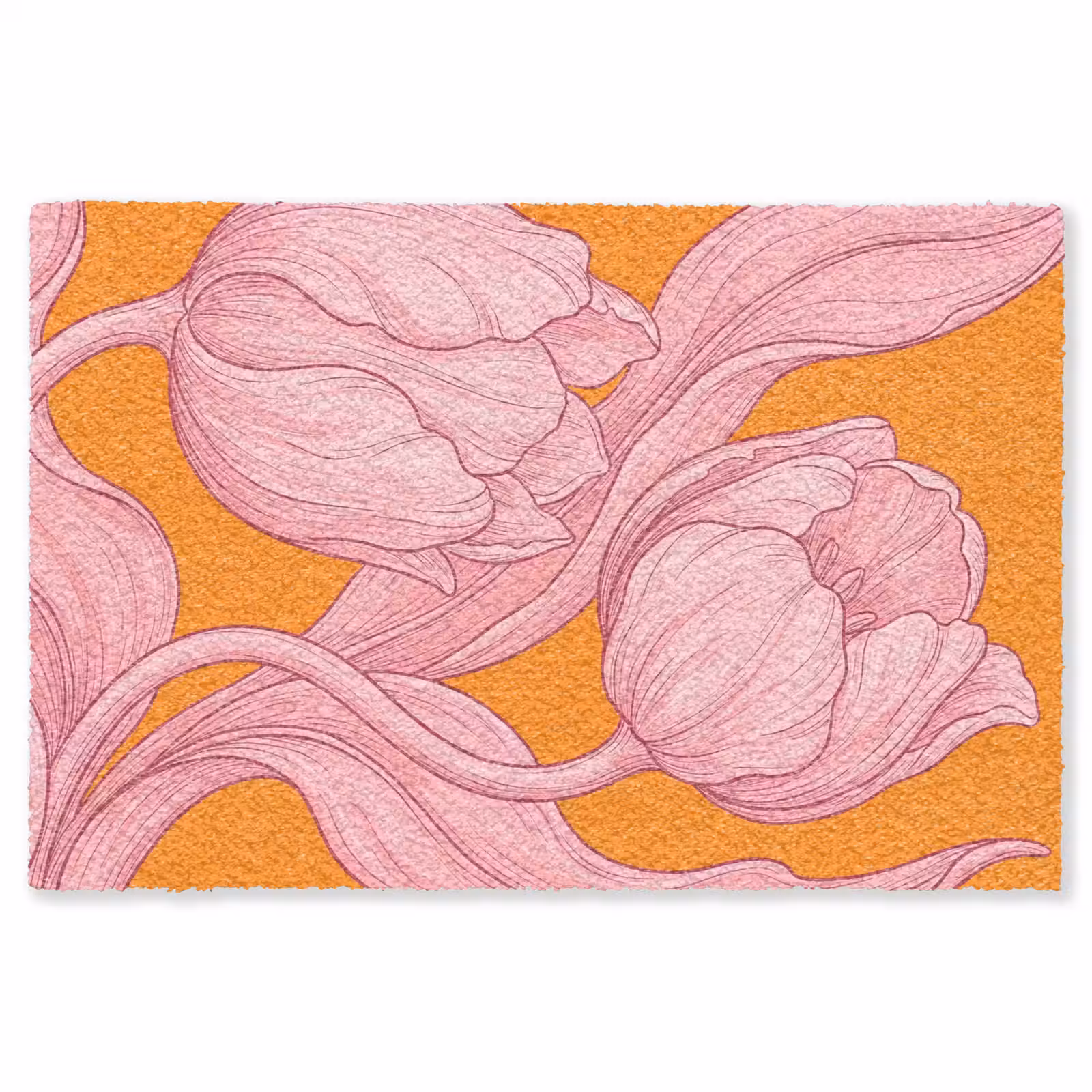 Teppich - Rosa Blumen – Modern - Roze bloemen - Modern Vloerkleed Rechthoek klein