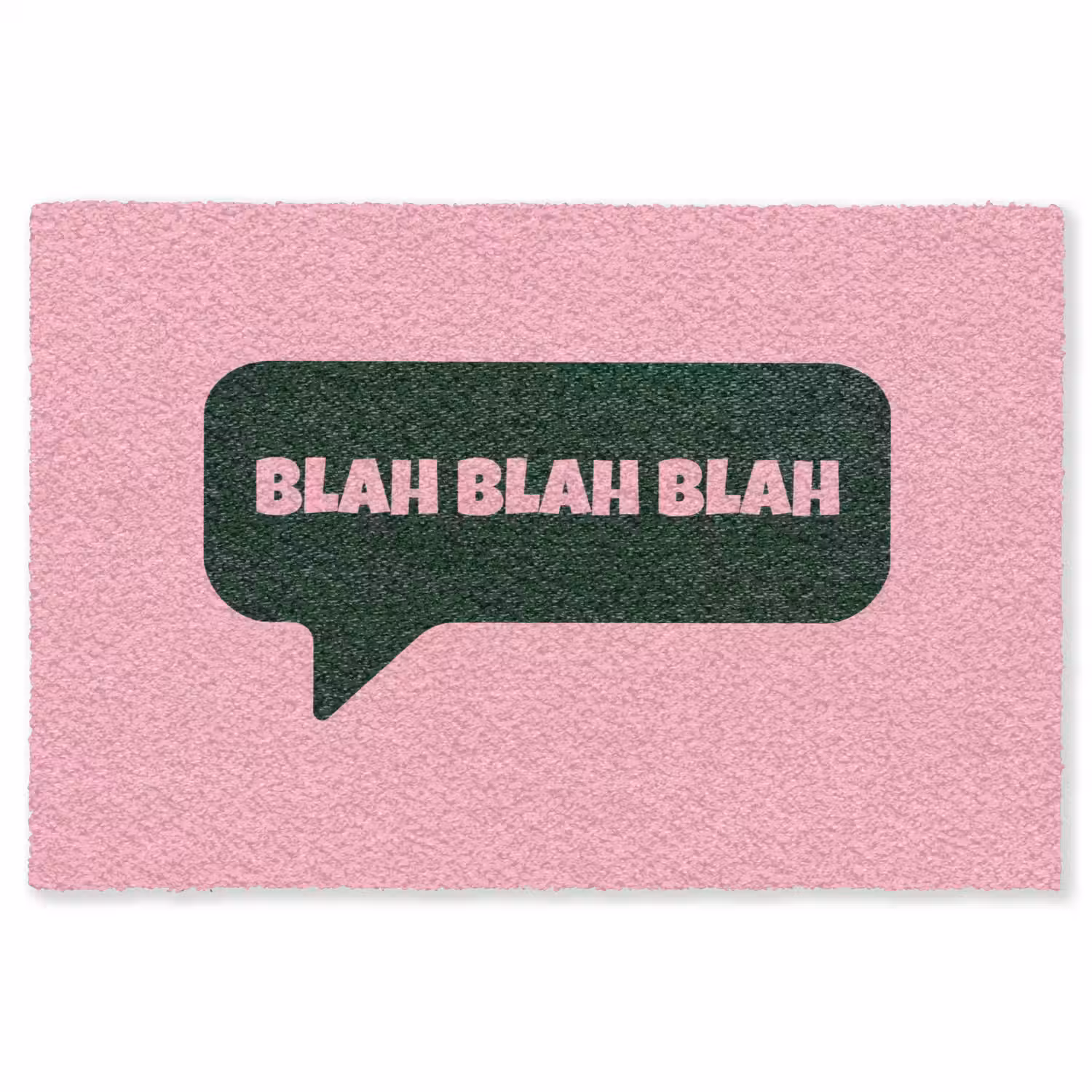 Roze - Tekstwolk - Groen - BLAH BLAH BLAH Vloerkleed Rechthoek klein -3d