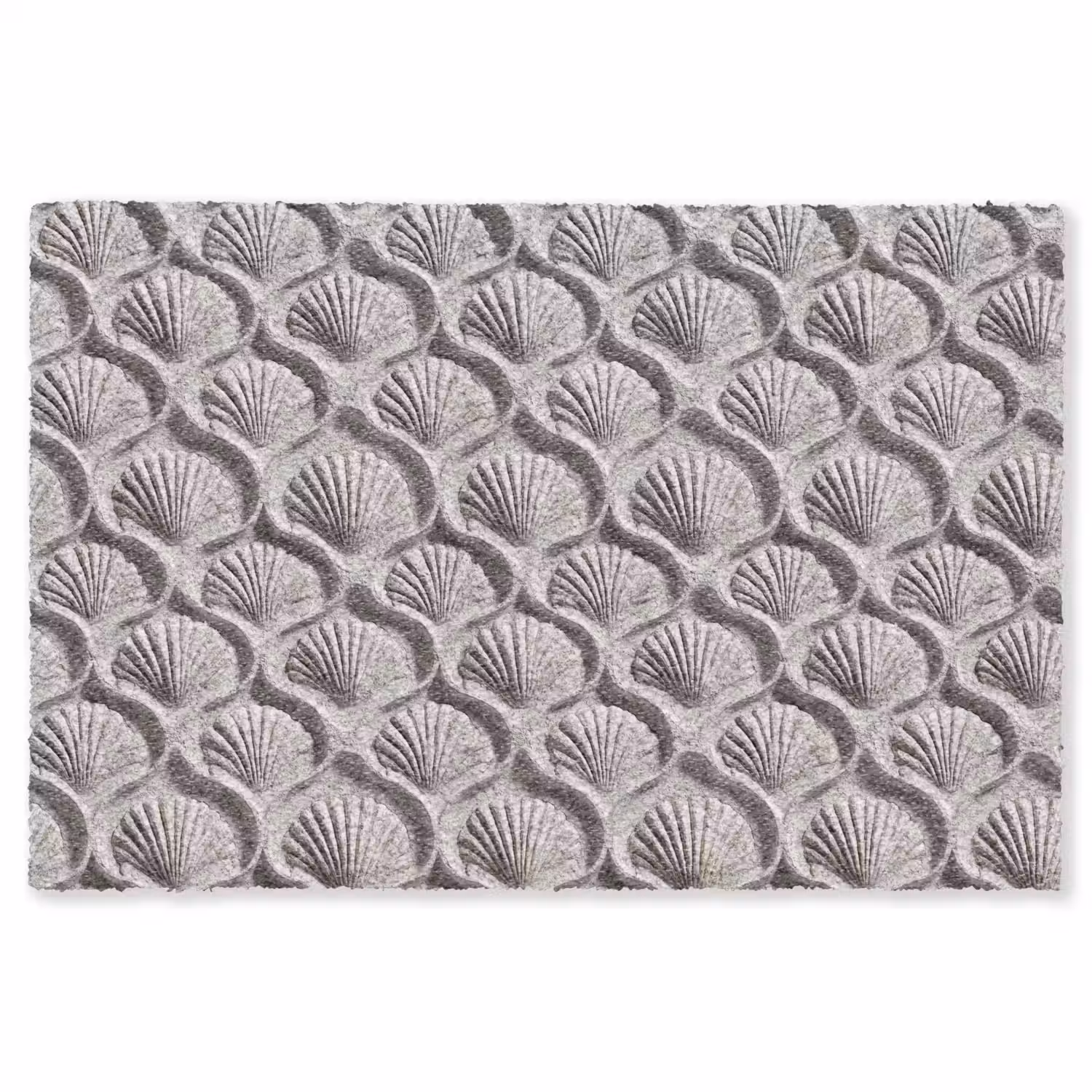 Zand - Schelpenvorm - Grijs Vloerkleed Rechthoek klein 1091 -3d