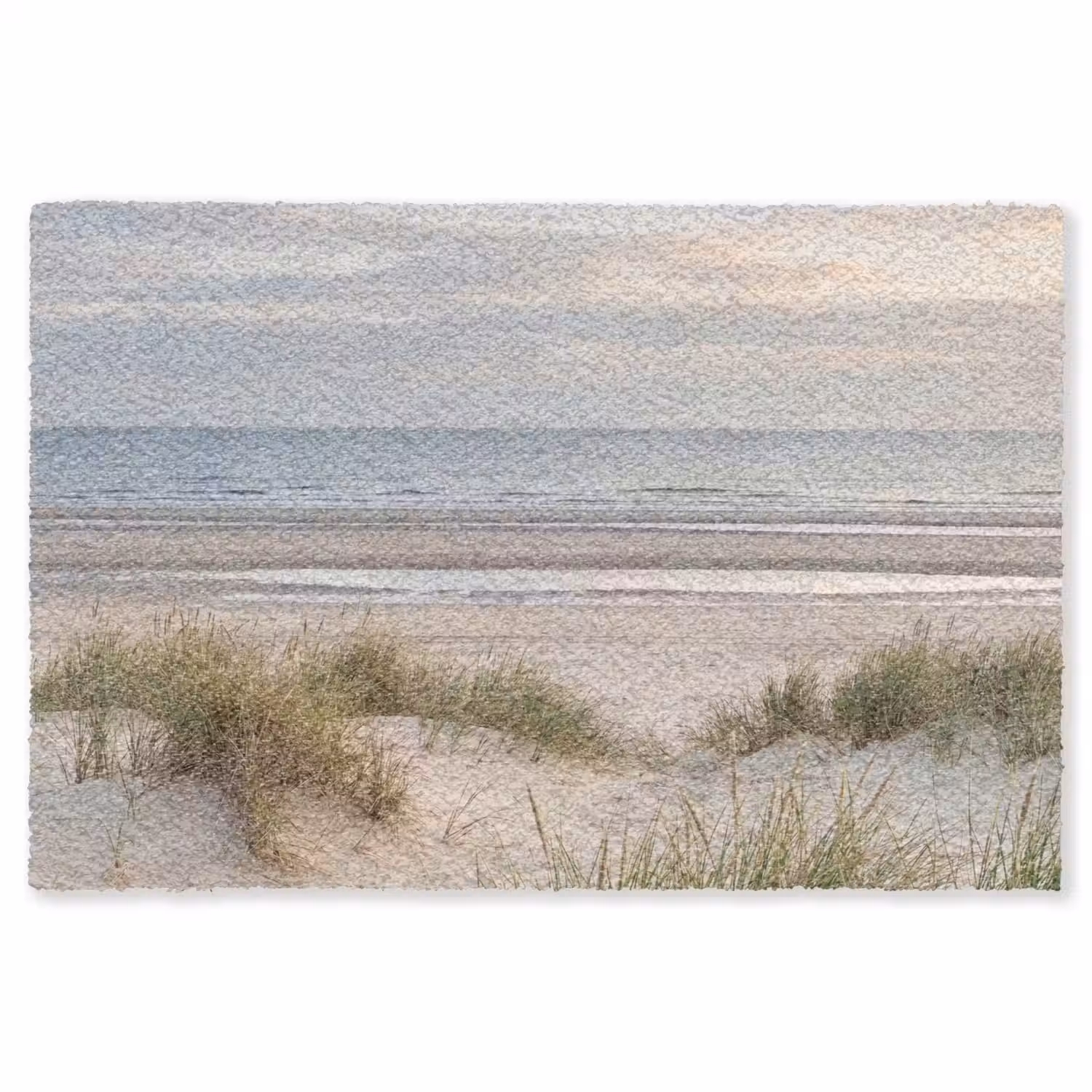 Zandstrand - Bewolkt - Duinen Vloerkleed Rechthoek klein -3d
