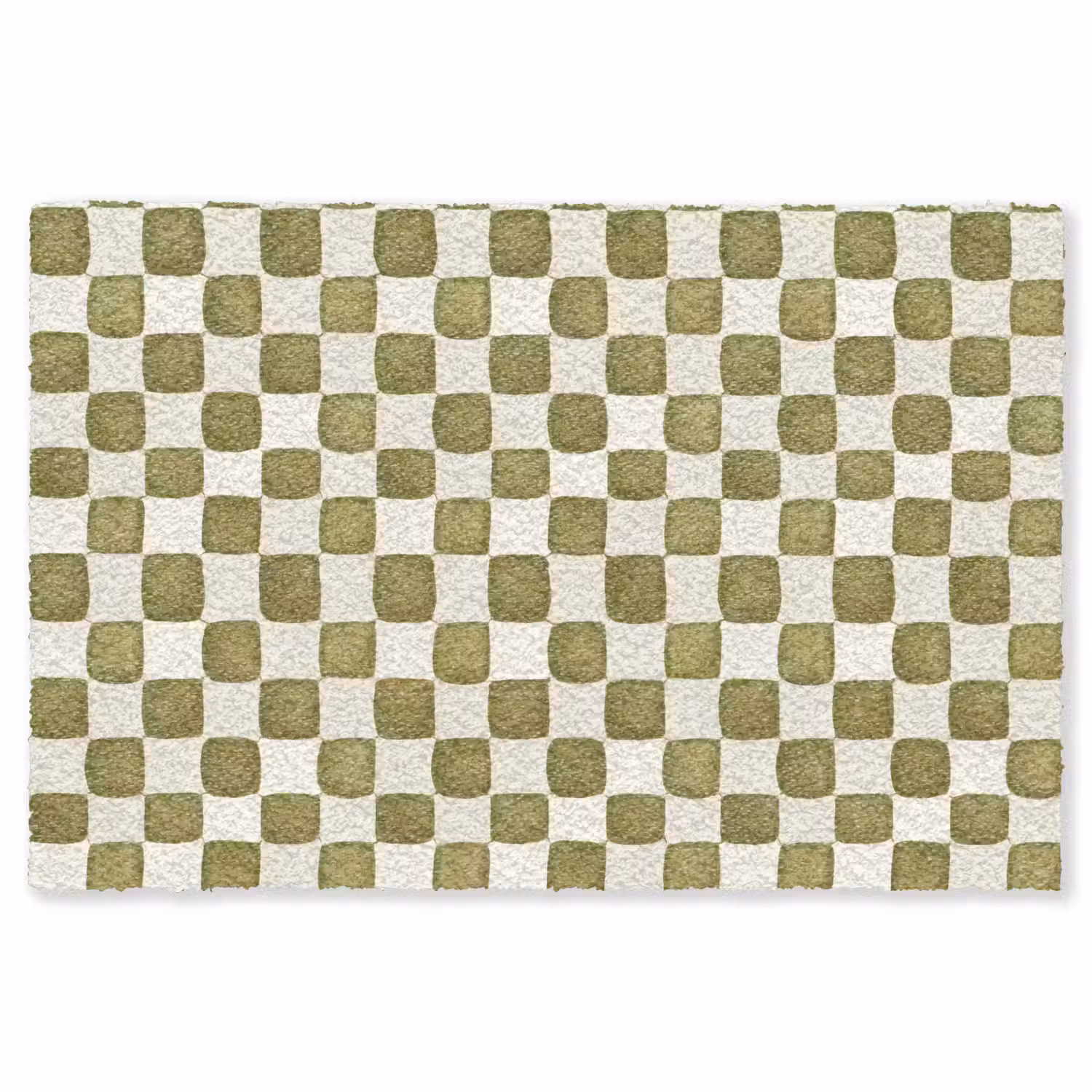 Schaak - Patroon - Groen Vloerkleed Rechthoek klein 1091 -3d