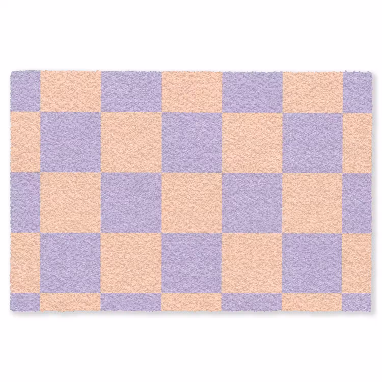 Schaakbord patroon - Paars - Roze - Blokjes Vloerkleed Rechthoek klein -3d