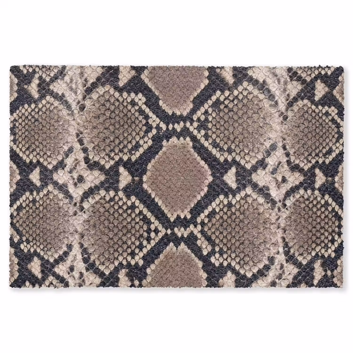 Slangenprint - Python - Bruin Vloerkleed Rechthoek klein -3d