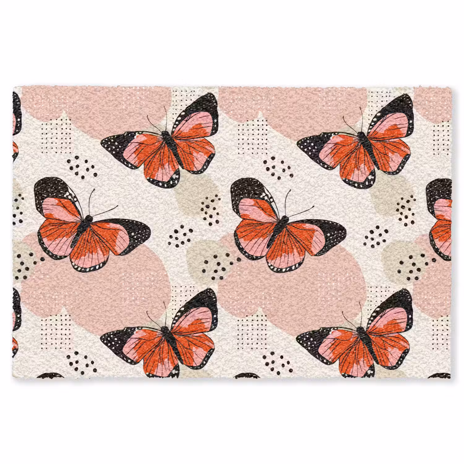 Vlinders - Retro - Kleurrijk Vloerkleed Rechthoek klein 1091 -3d