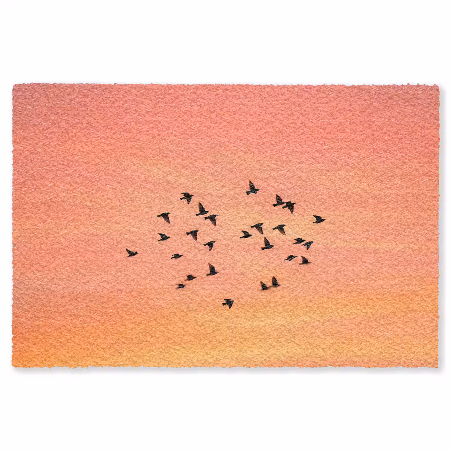 Zwerm - Vogels - Oranje Vloerkleed Rechthoek klein -3d