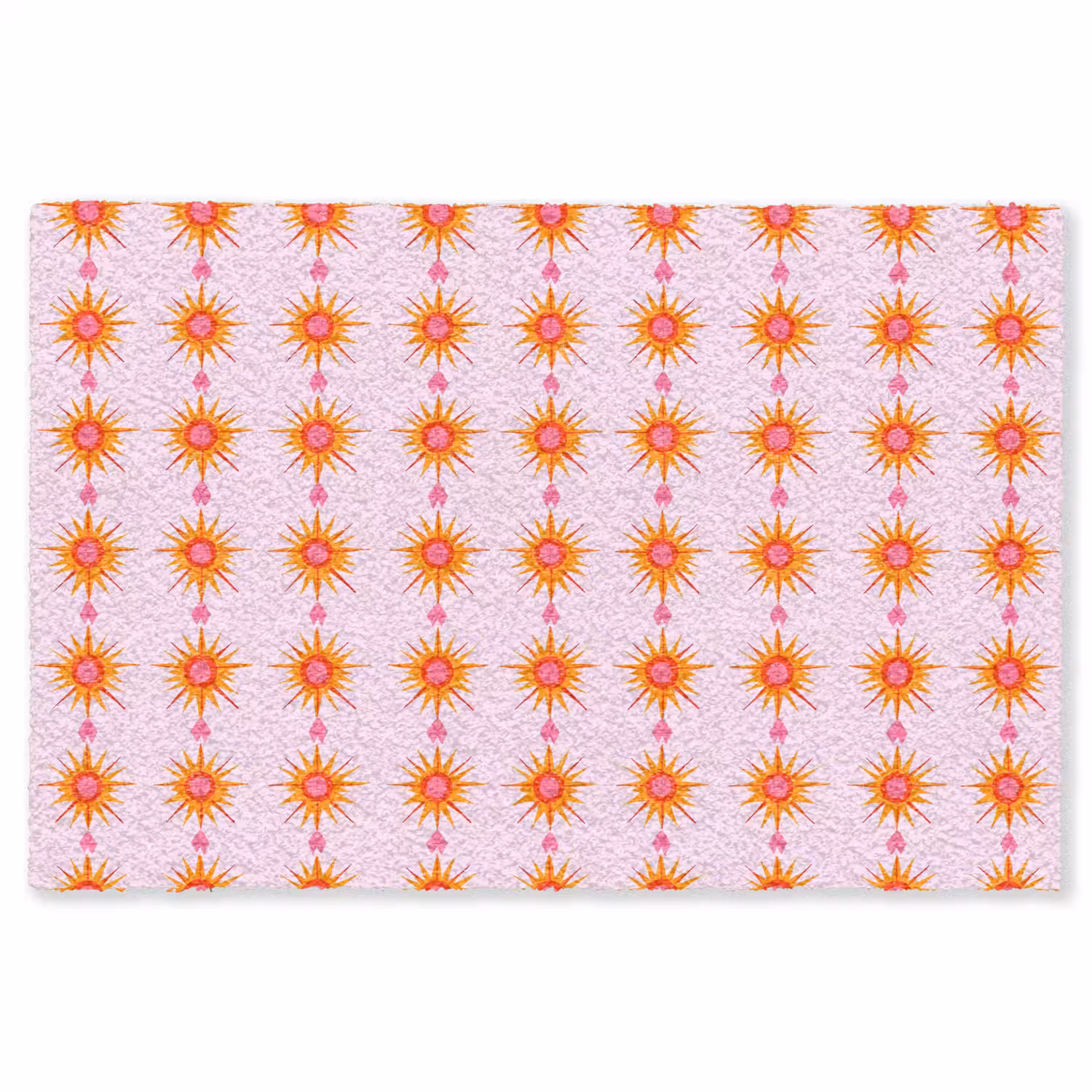 Zon - Motief - Roze Vloerkleed Rechthoek klein 1091 -3d