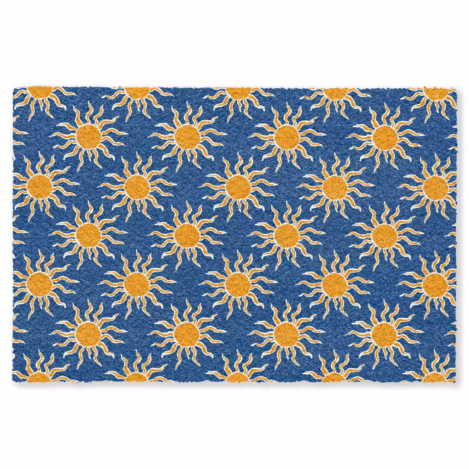 Zon - Patroon - Blauw Vloerkleed Rechthoek klein 1091 -3d