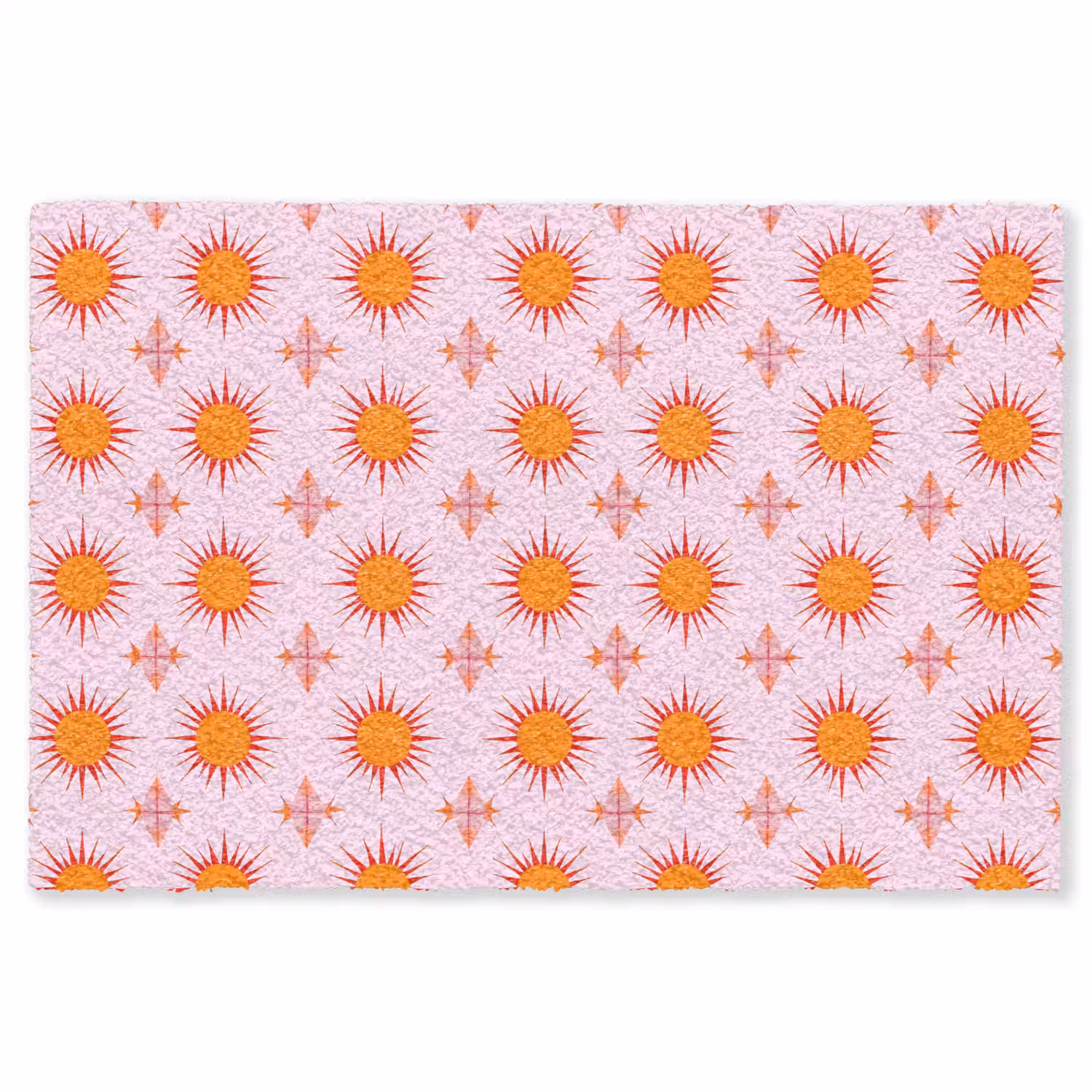 Zon - Patroon - Roze Vloerkleed Rechthoek klein 1091 -3d