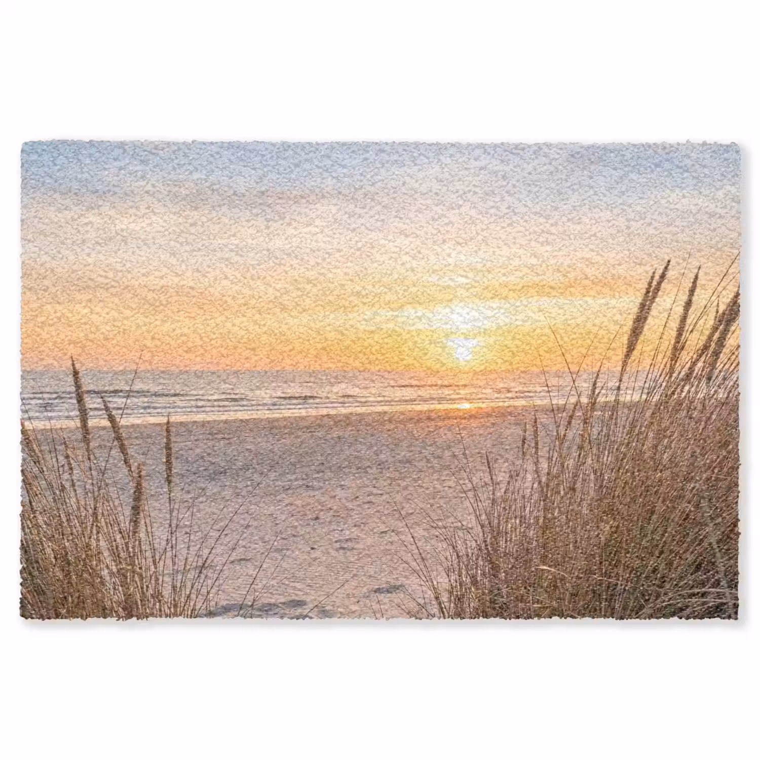 Zonsondergang - Duinen - Zee Vloerkleed Rechthoek klein -3d