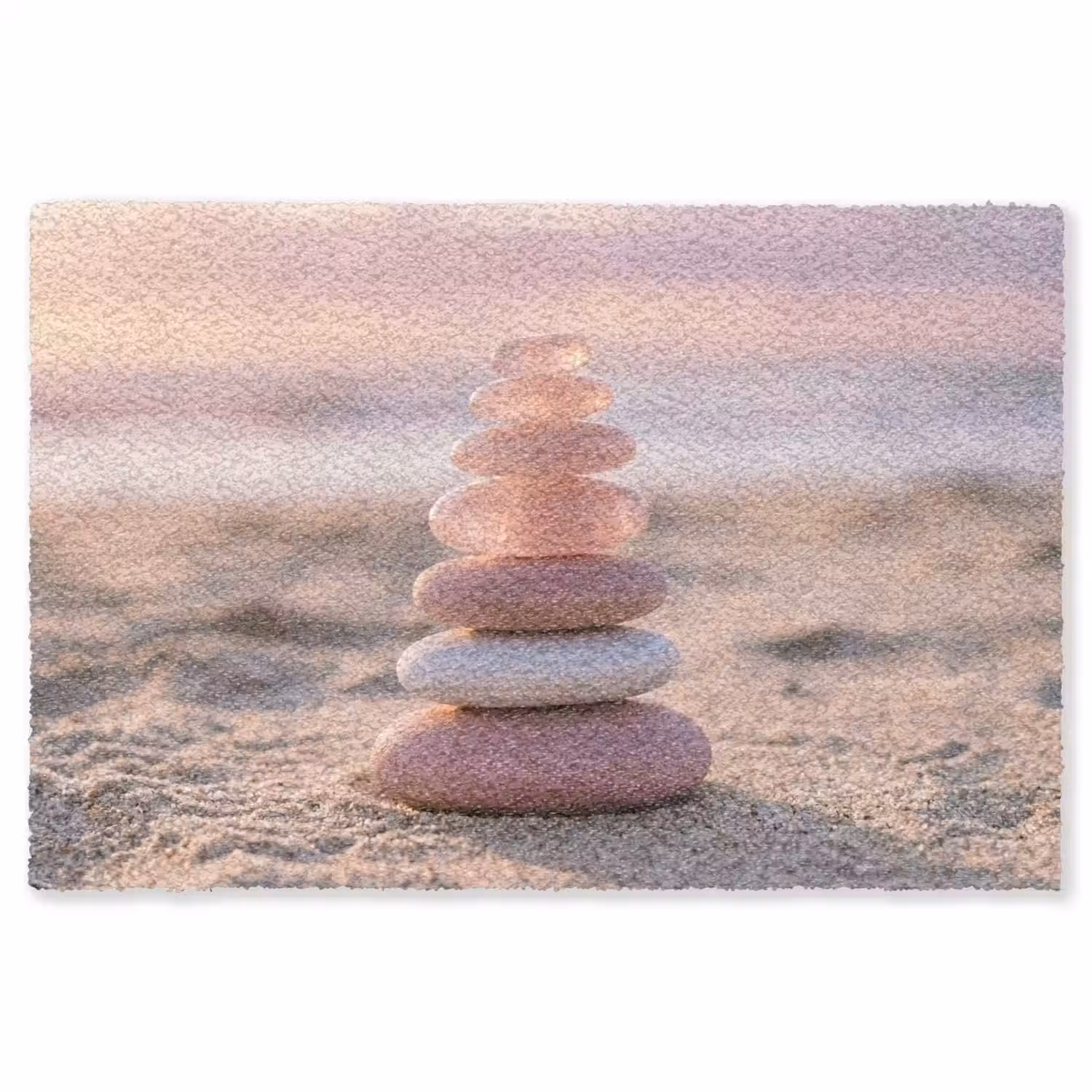 Stenen - Zand - Roze Vloerkleed Rechthoek klein -3d