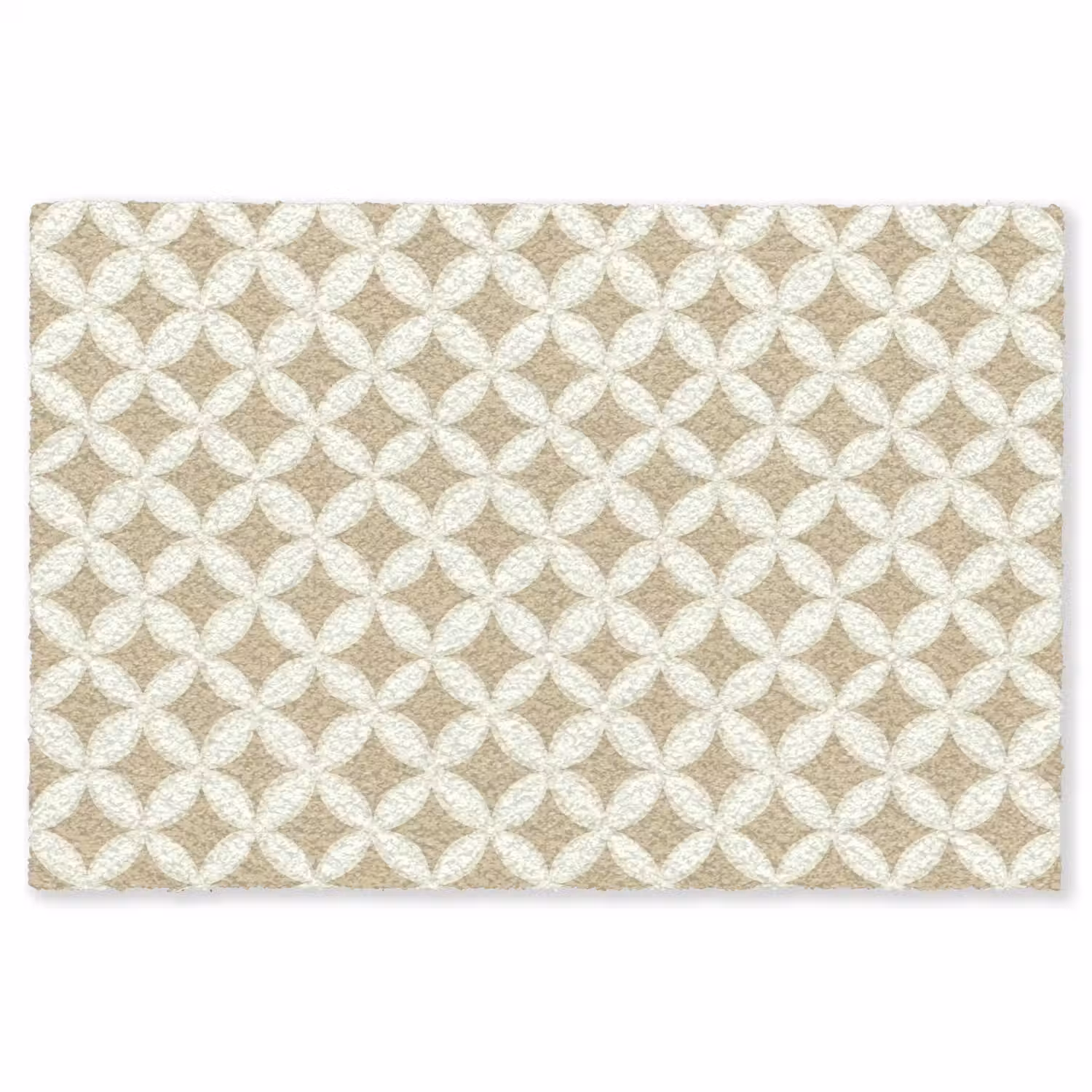 Symmetrisch - Motief - Beige Vloerkleed Rechthoek klein 1091 -3d