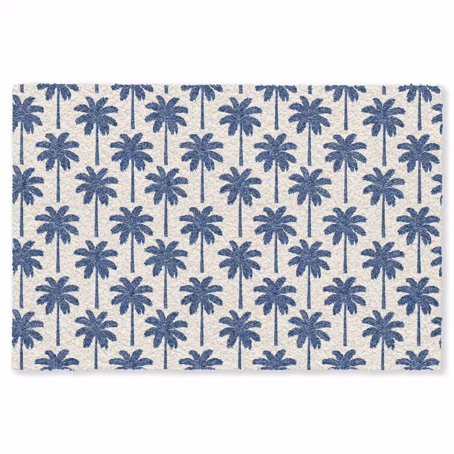 Symmetrisch - Palm - Blauw Vloerkleed Rechthoek klein 1091 -3d