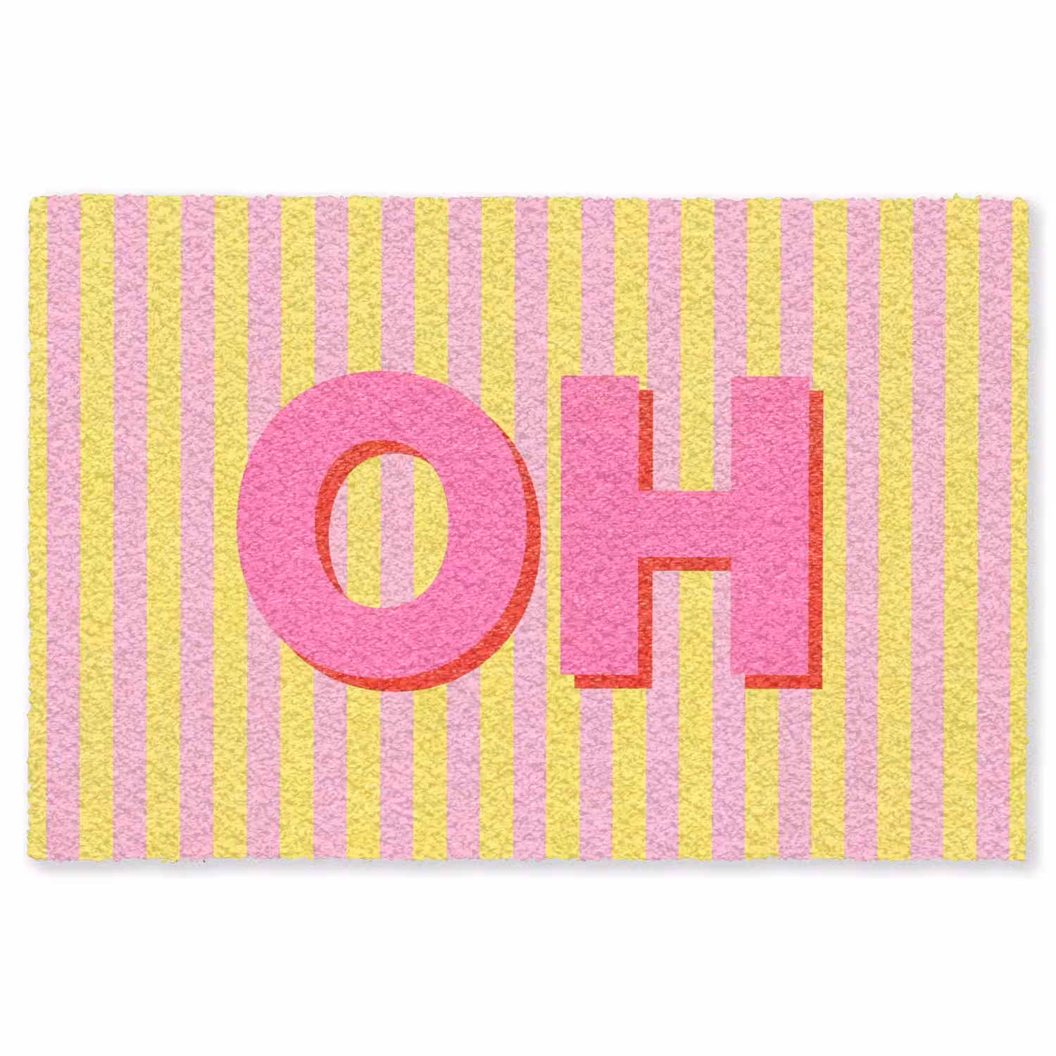 Tekst - Strepen - Roze Vloerkleed Rechthoek klein -3d