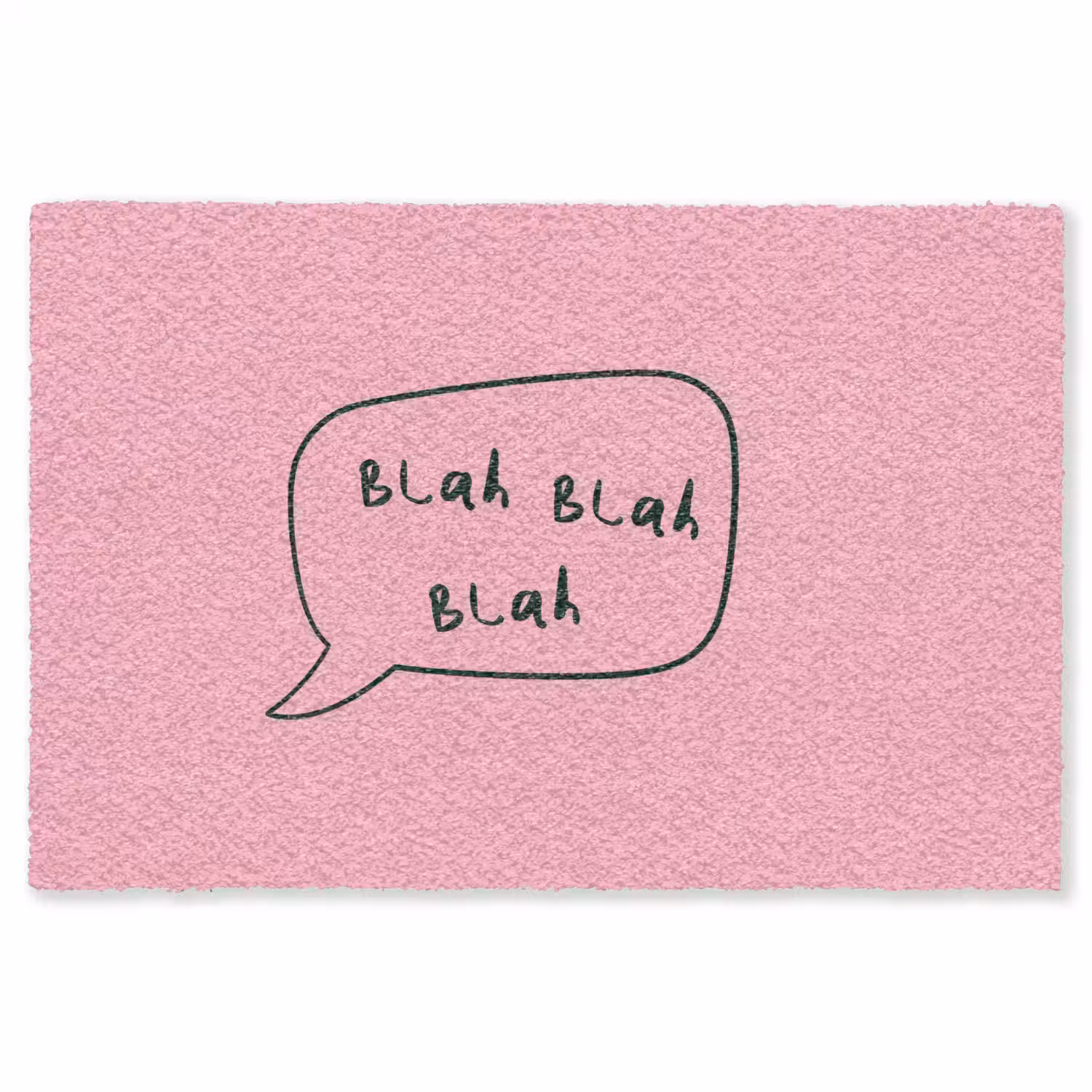 Tekstwolkje - BLAH BLAH BLAH - Roze Vloerkleed Rechthoek klein -3d