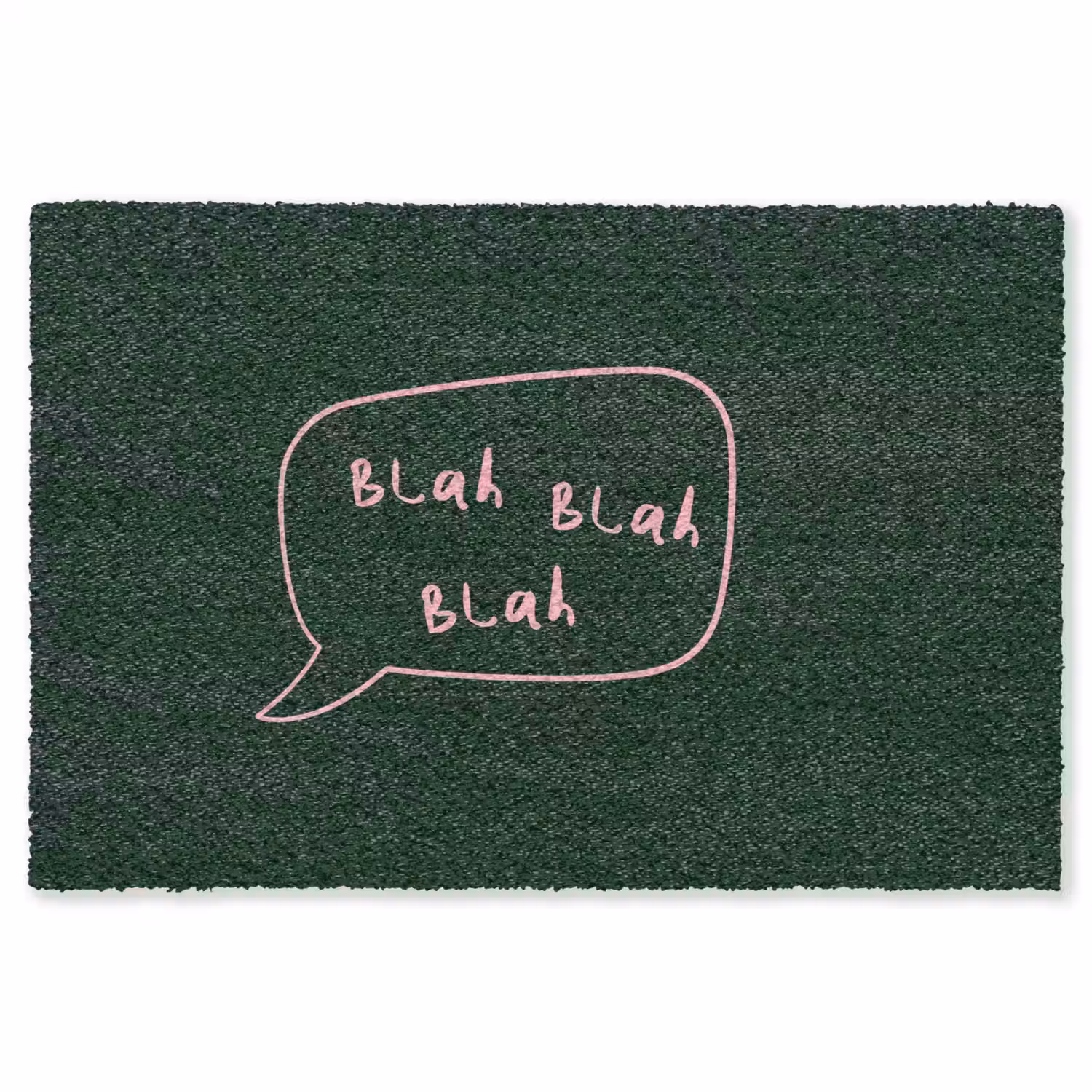 Tekstwolkje - Donkergroen - BLAH BLAH BLAH Vloerkleed Rechthoek klein -3d