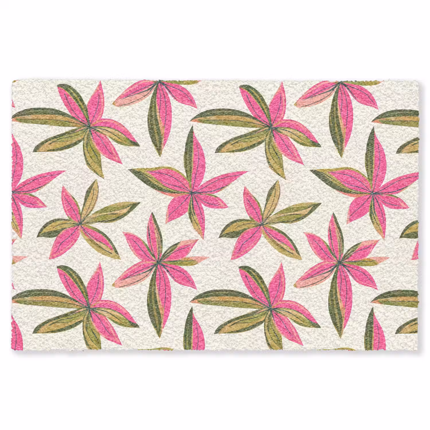 Tropisch - Bloem - Roze Vloerkleed Rechthoek klein 1091 -3d