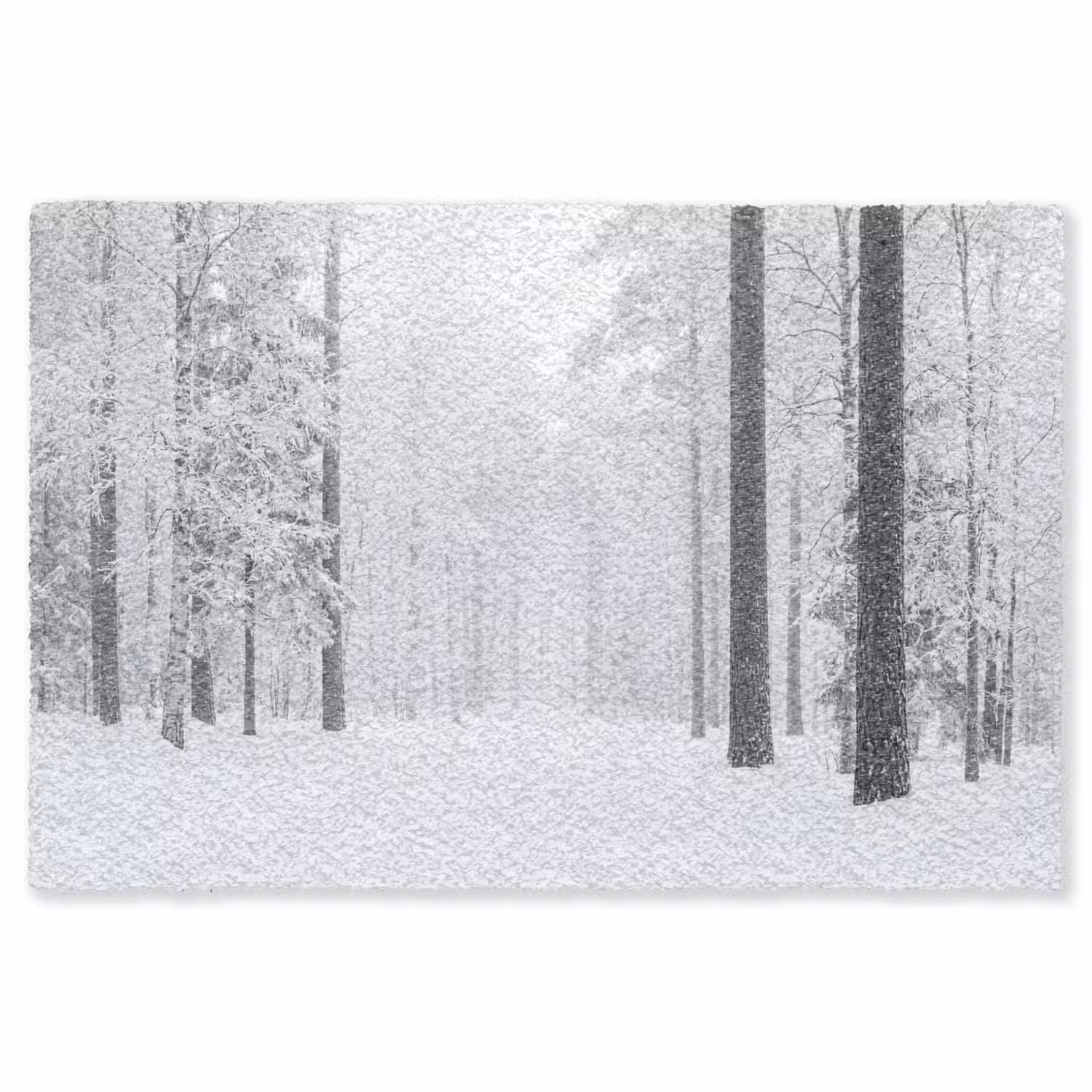 Bos - Sneeuw - Pad - Winter - Stilte Vloerkleed Rechthoek klein -3d