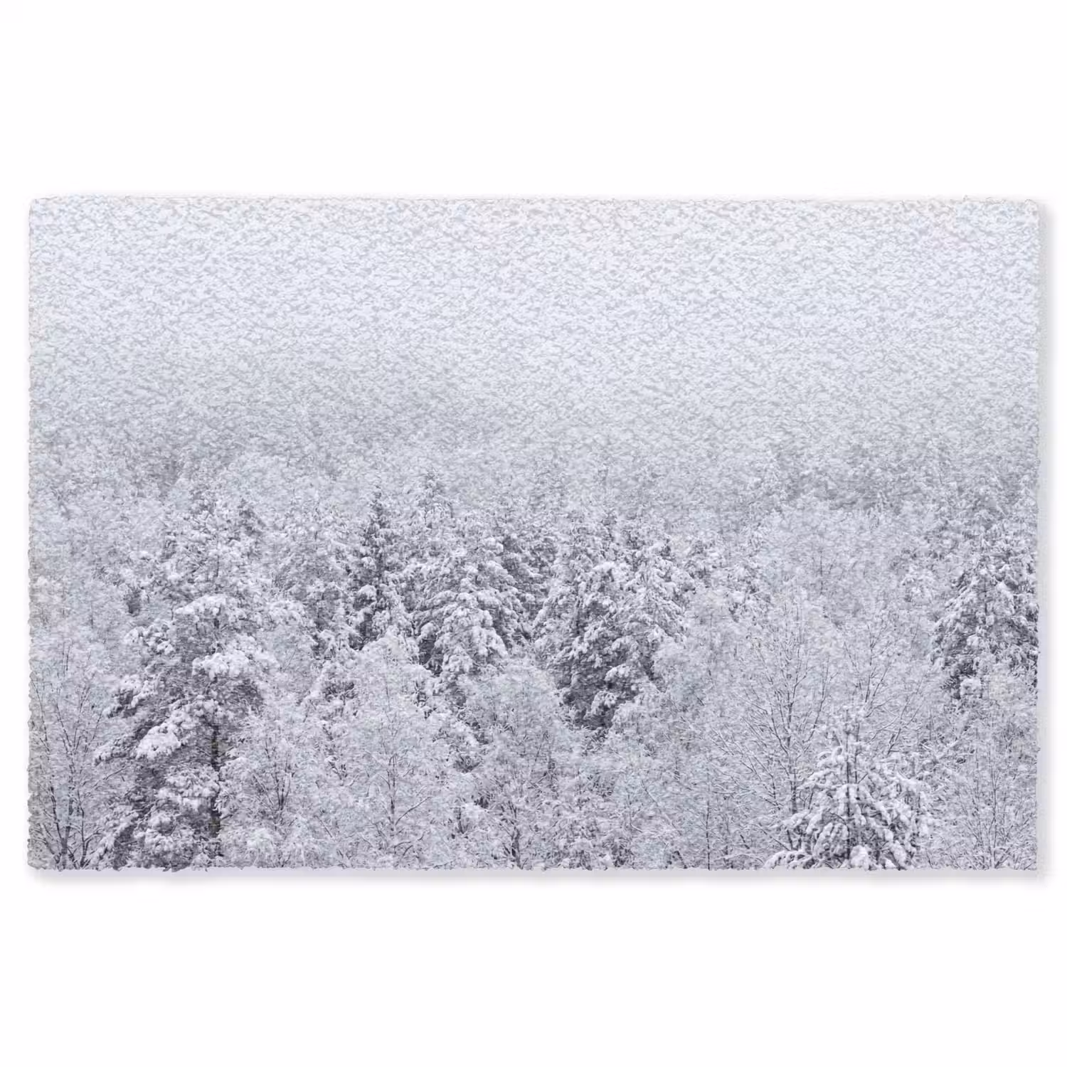 Bos - Sneeuw - Winter - Natuur - Wit Vloerkleed Rechthoek klein -3d