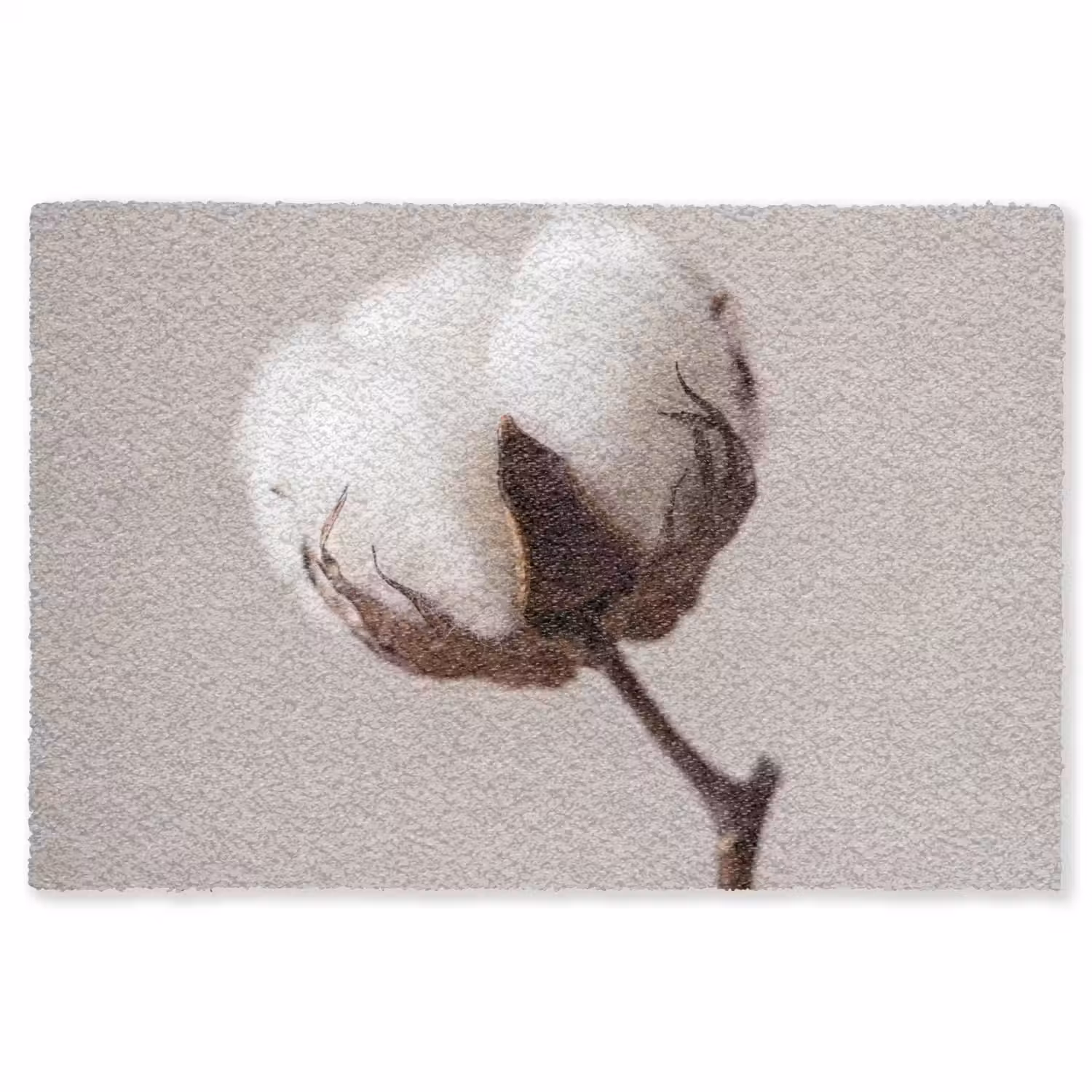 Katoenbol - Minimalistisch - Wit Vloerkleed Rechthoek klein -3d