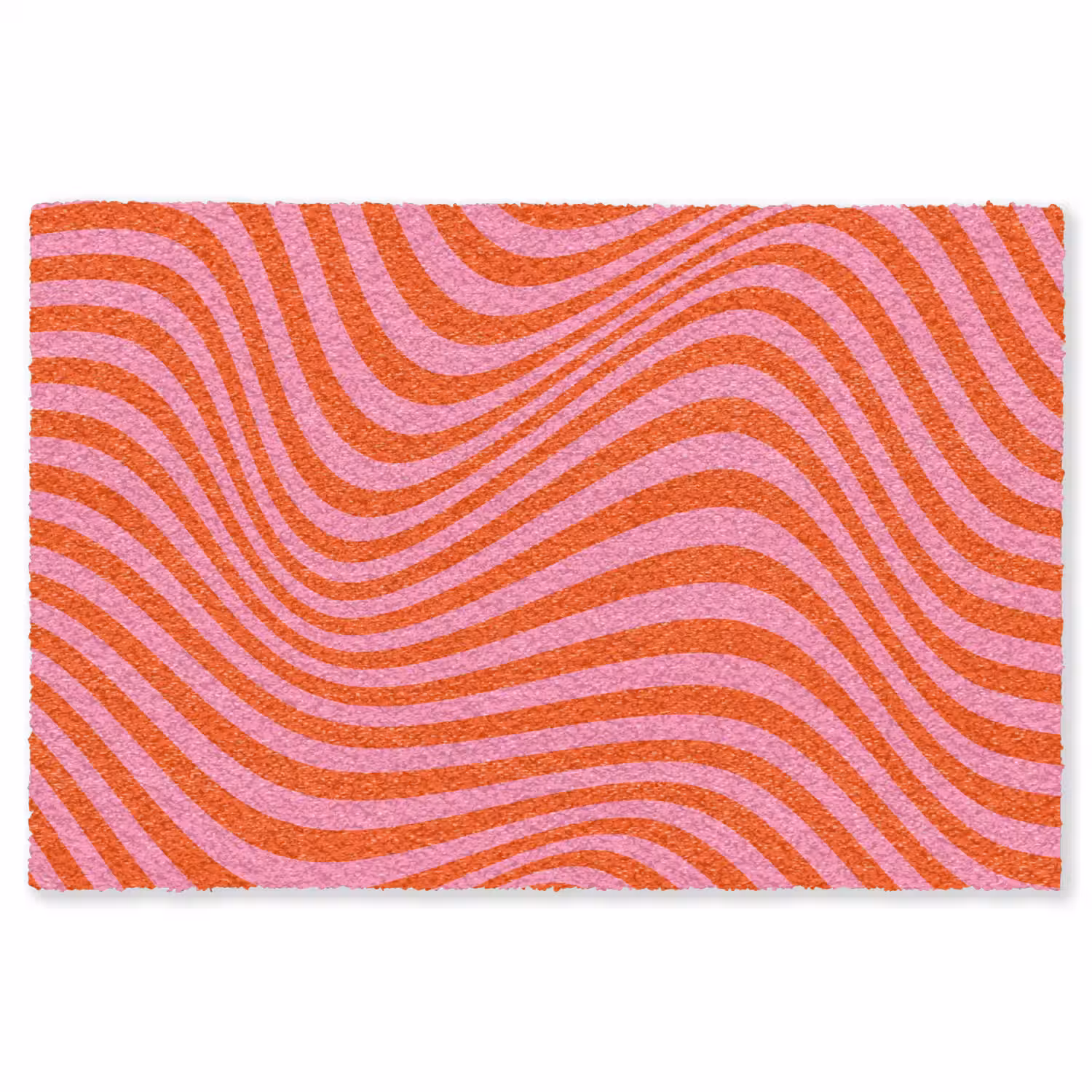 Golvend patroon - Rood - Roze - Lijnen Vloerkleed Rechthoek klein -3d