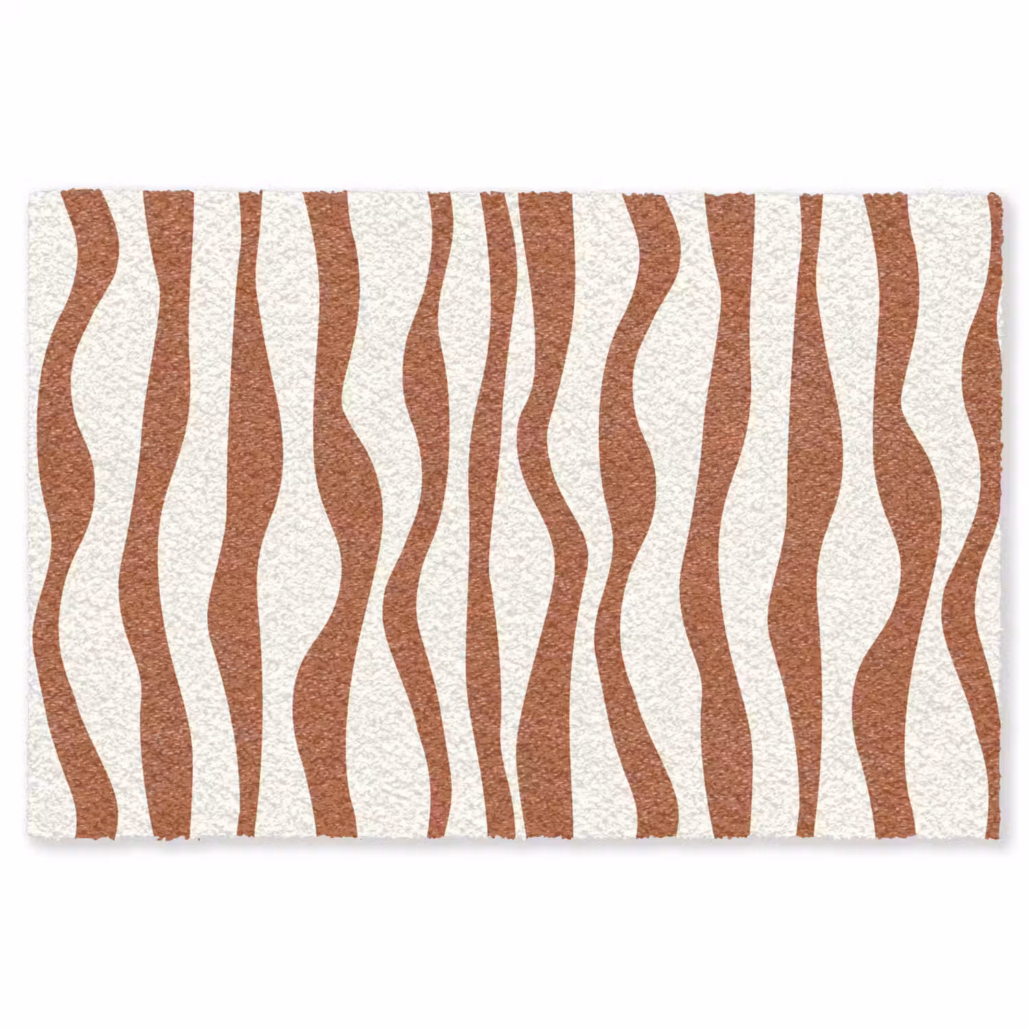 Golvende lijnen - Strepen - Beige - Bruin Vloerkleed Rechthoek klein -3d