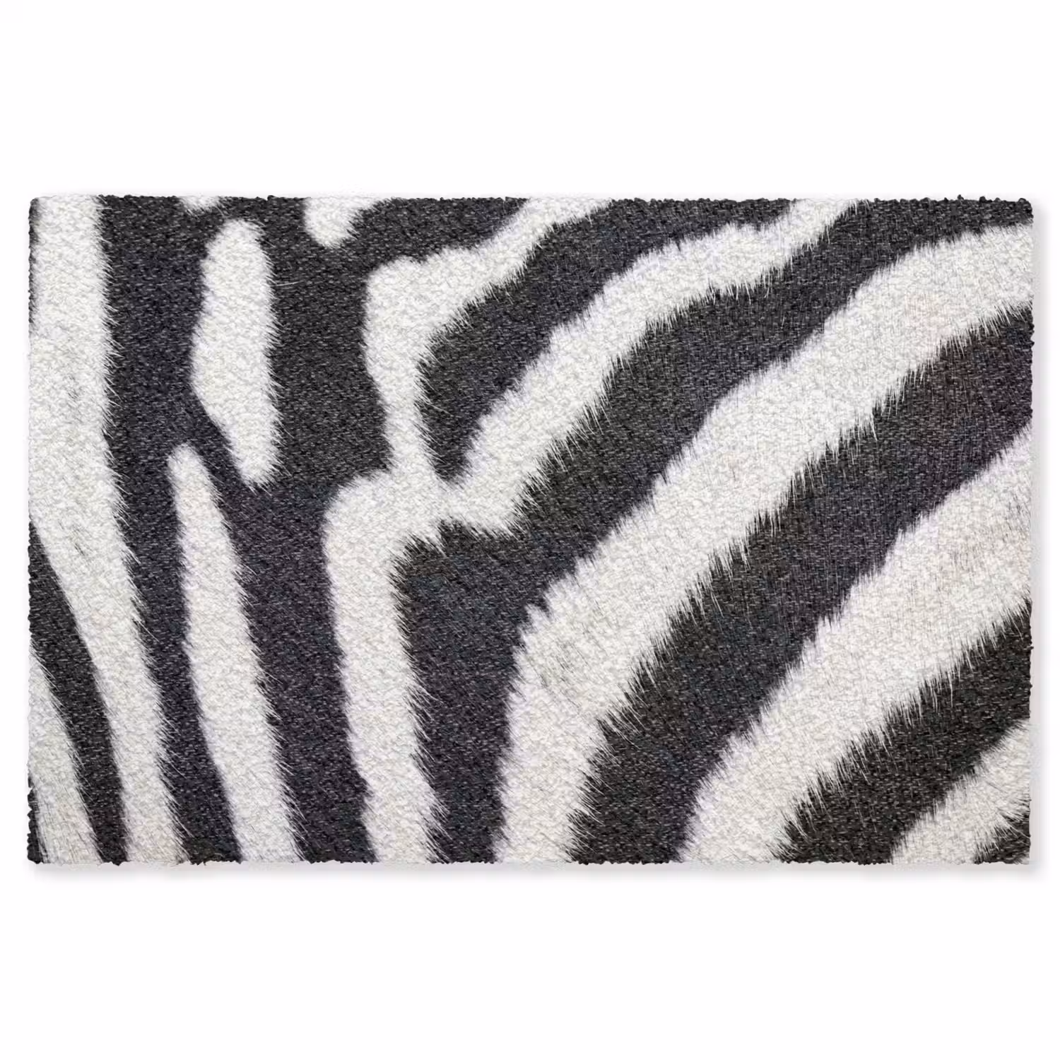 Zebra - Vacht - Klassiek - Zwart - Wit Vloerkleed Rechthoek klein -3d