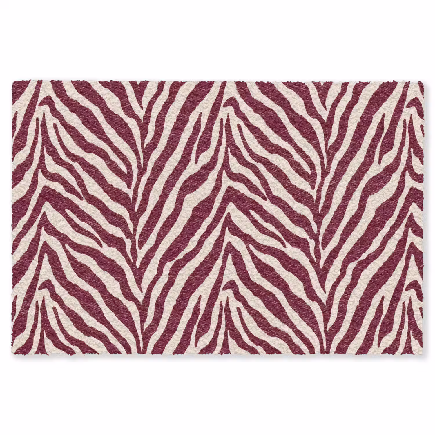 Zebra - Motief - Bordeaux - Rood Vloerkleed Rechthoek klein 1091 -3d