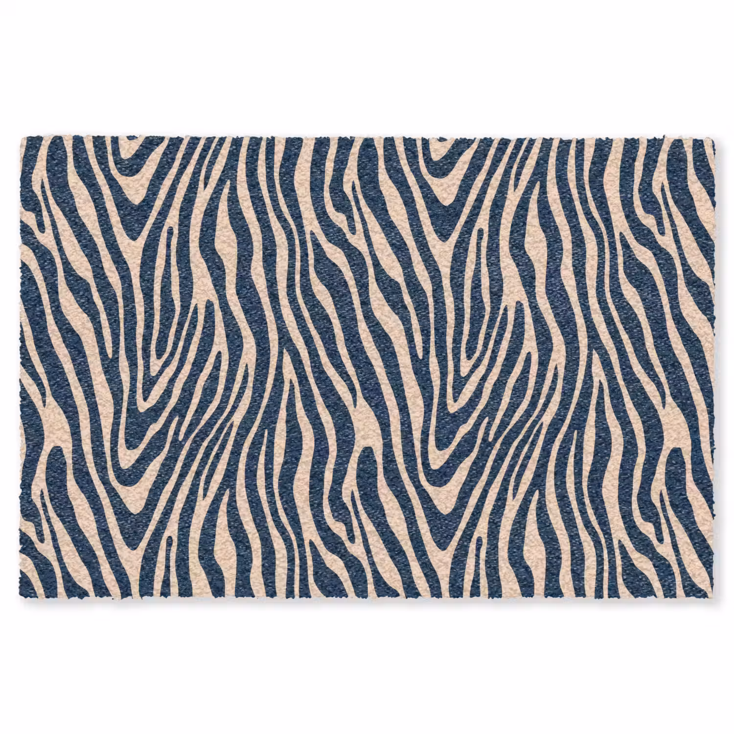 Zebra - Patroon - Blauw - Beige Vloerkleed Rechthoek klein 1091 -3d