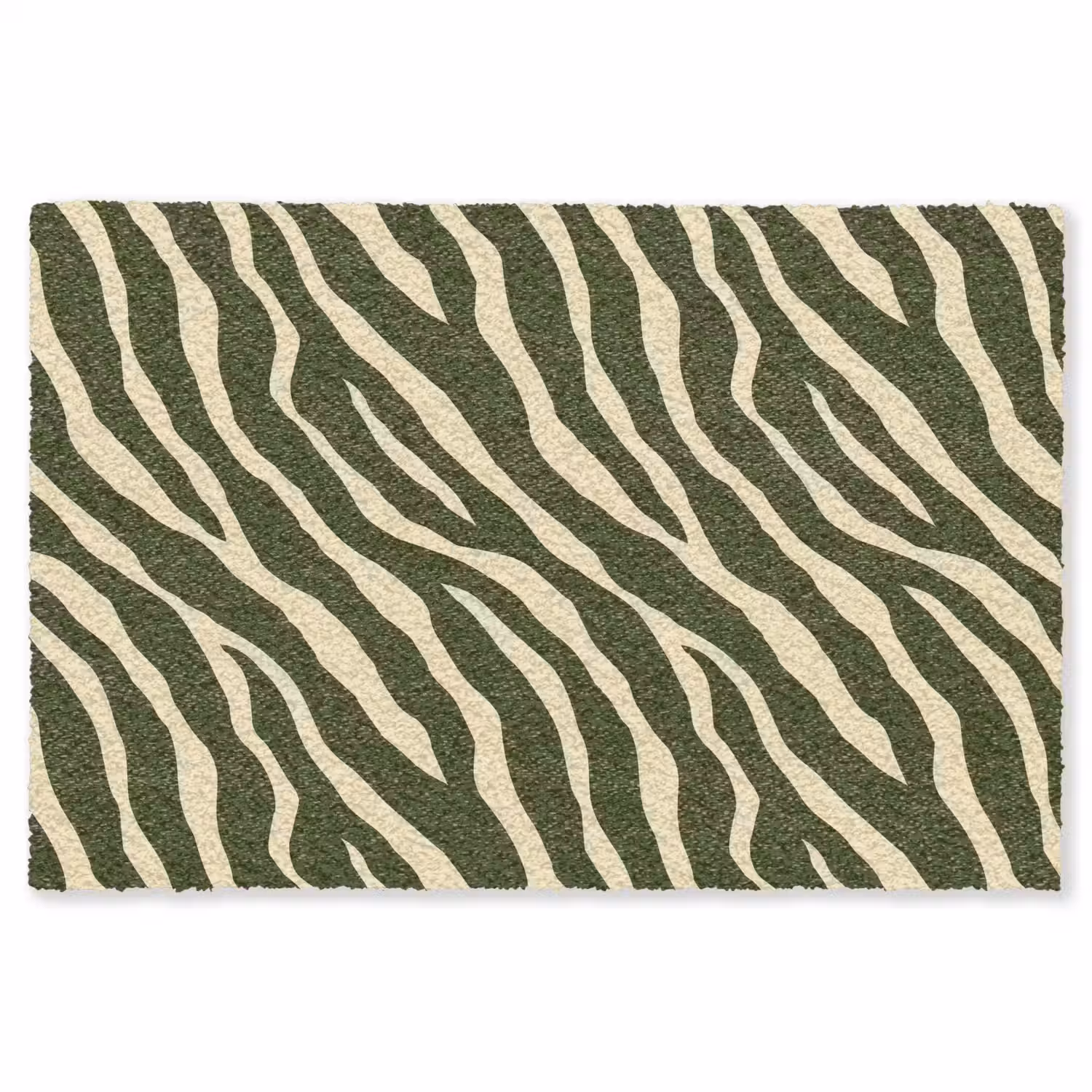 Zebra - Patroon - Groen Vloerkleed Rechthoek klein 1091 -3d